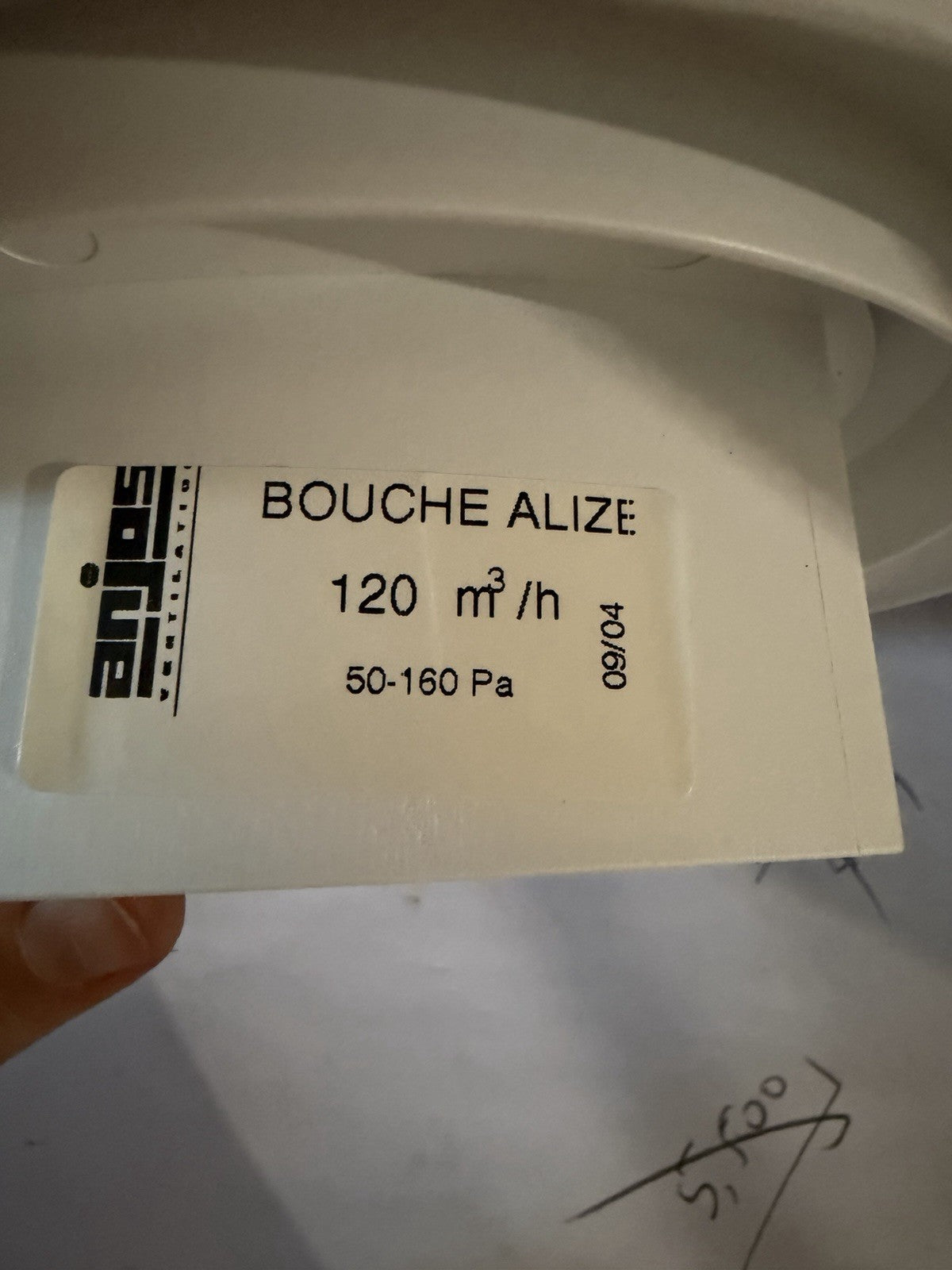 Bouche autoréglable Alizé Auto - simple débit - 120 m3/h