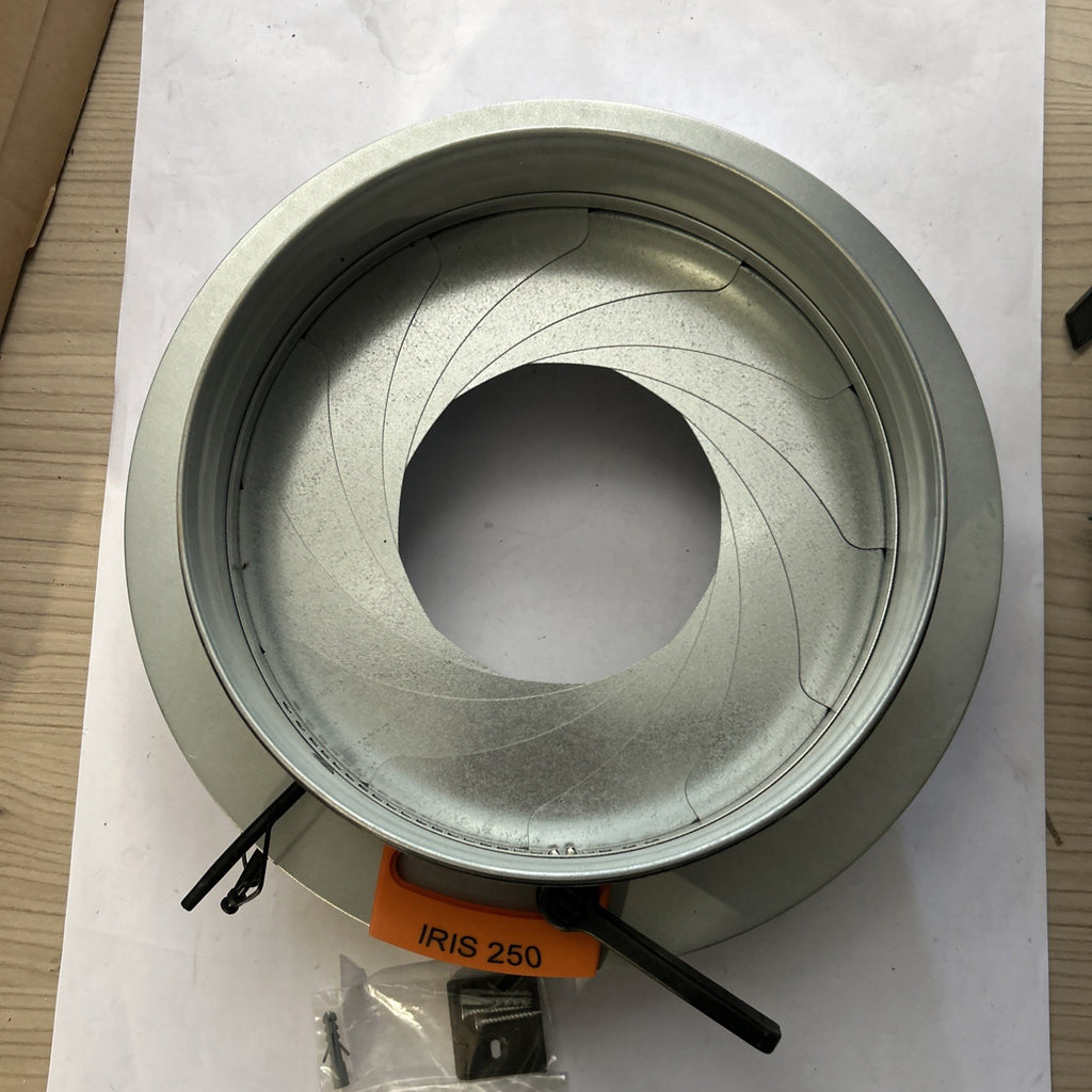 Trappe d'iris 250 mm - Sendzimir acier galvanisé - IRIS250