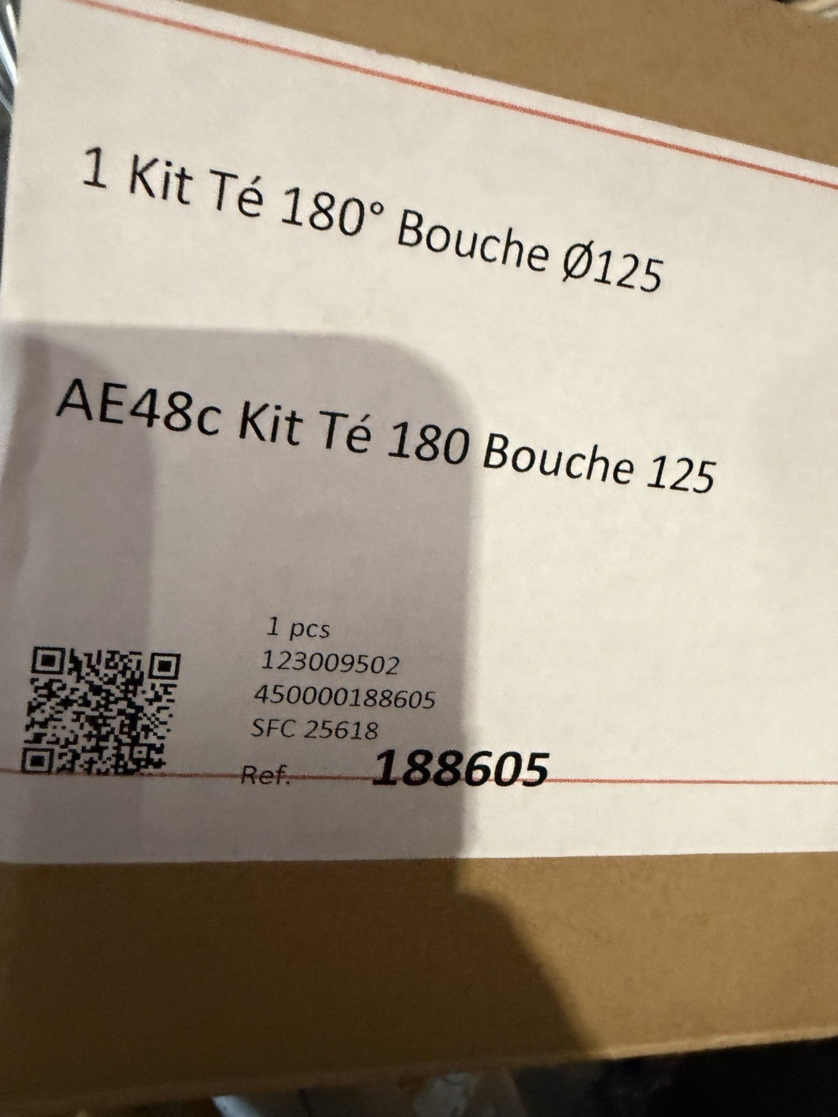 Kit té 180° AE48C circulaire pour bouche D125mm