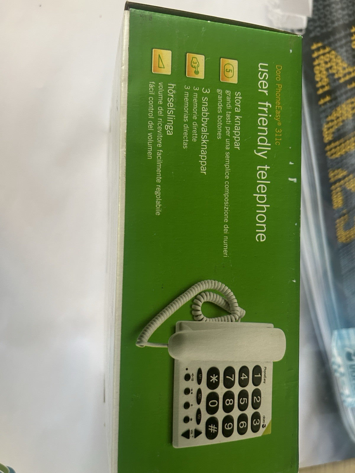 Téléphone Fixe Grosses Touches avec Mémoire Directe Doro PhoneEasy 311C Blanc