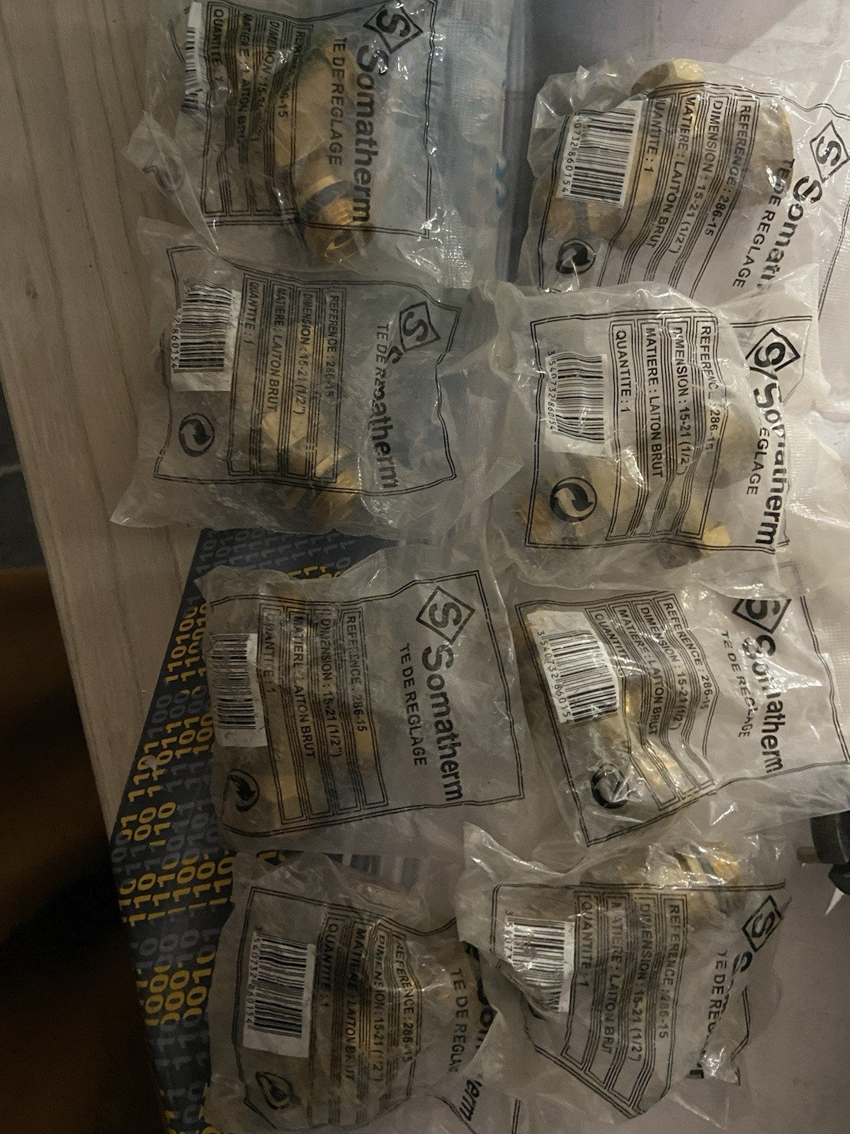 Té de réglage nickelé à visser femelle 15/21 SOMATHERM