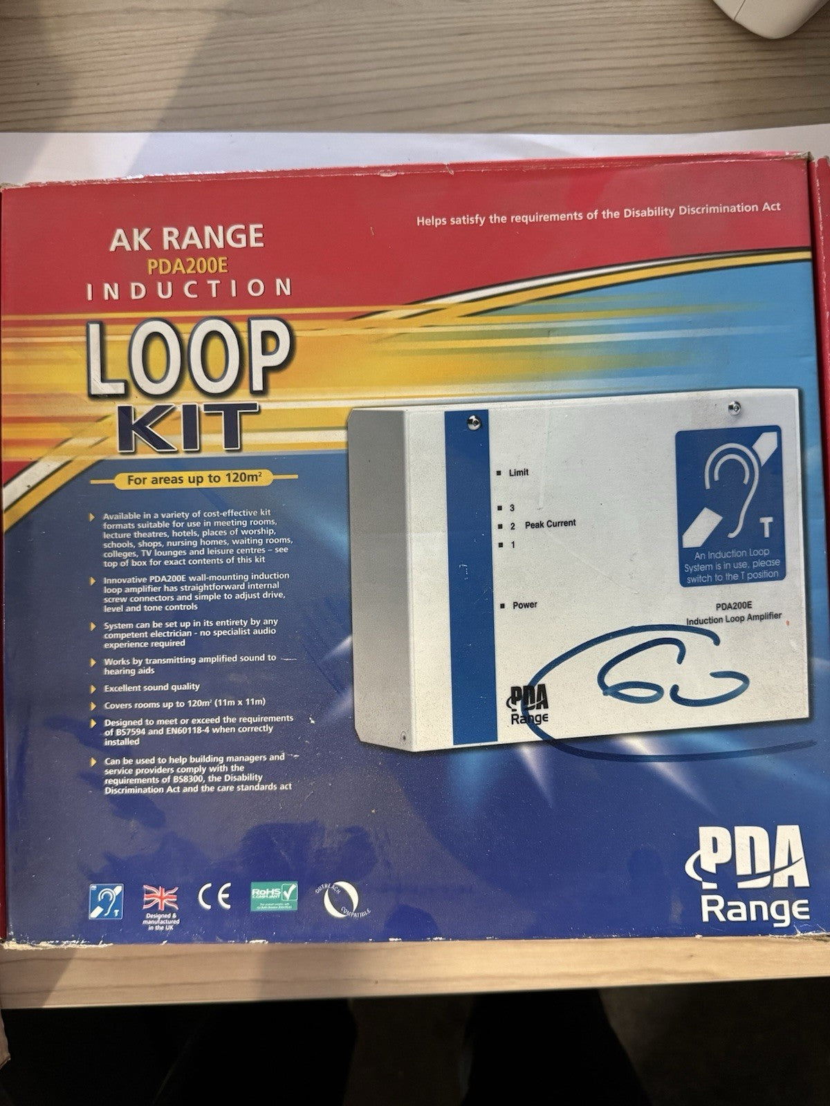 Amplificateur boucle inductive 120m2 PDA200E-AKM1 avec micro plafond