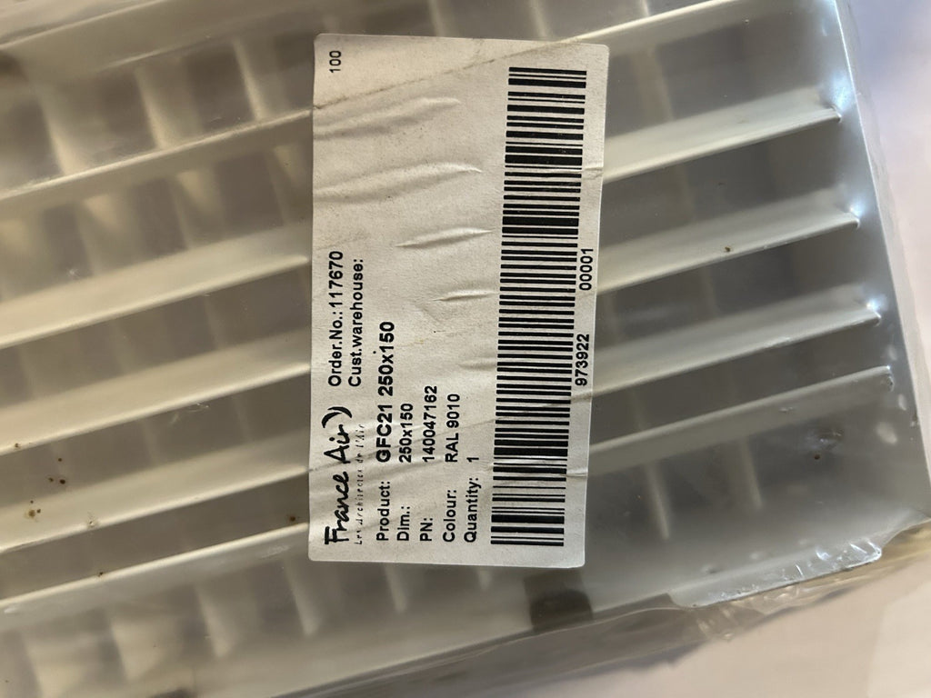 Grille de ventilation double déflection France Air 250x150 mm