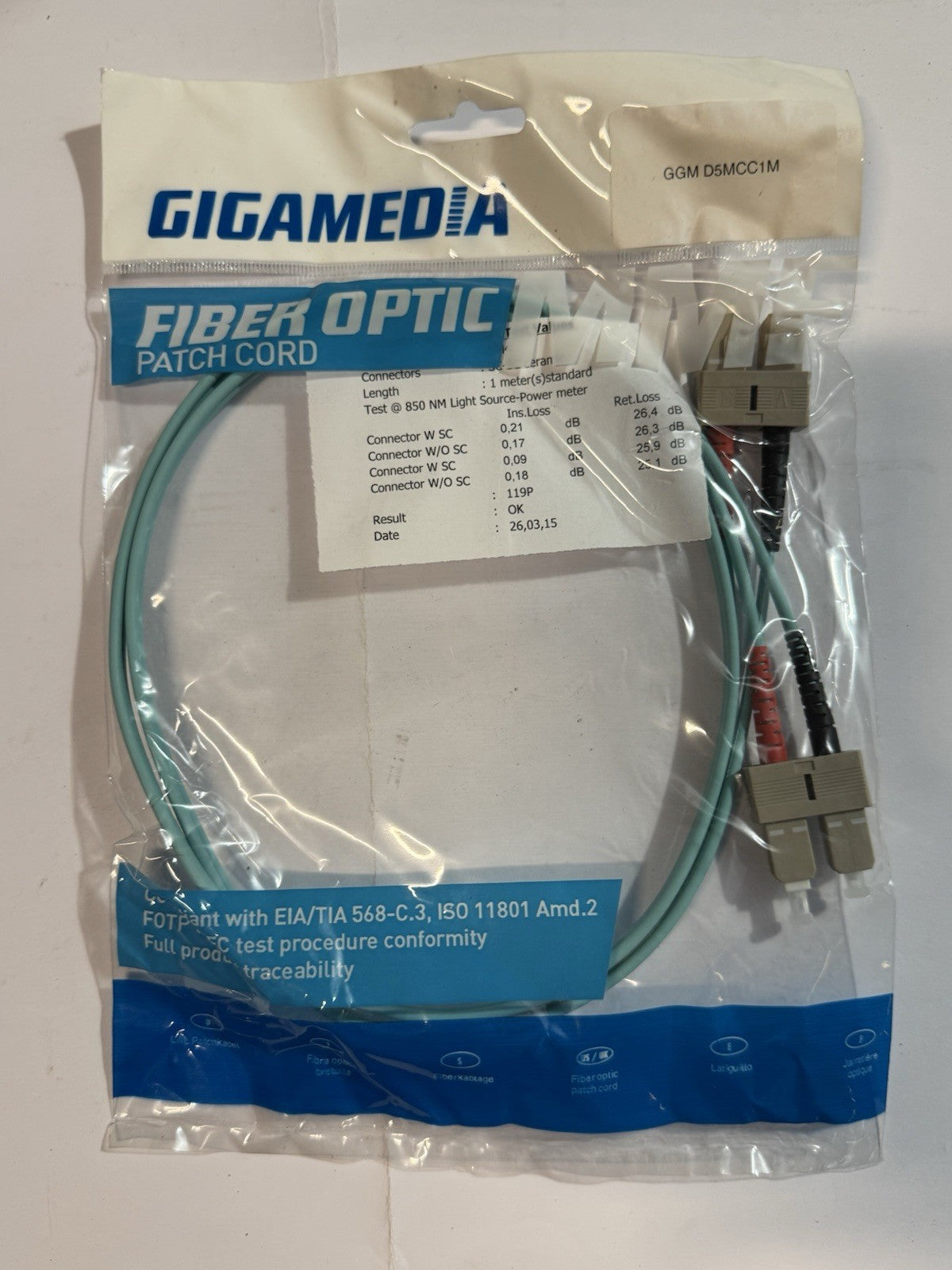 Cable Fibre Optique Gigamedia D5MCC1M