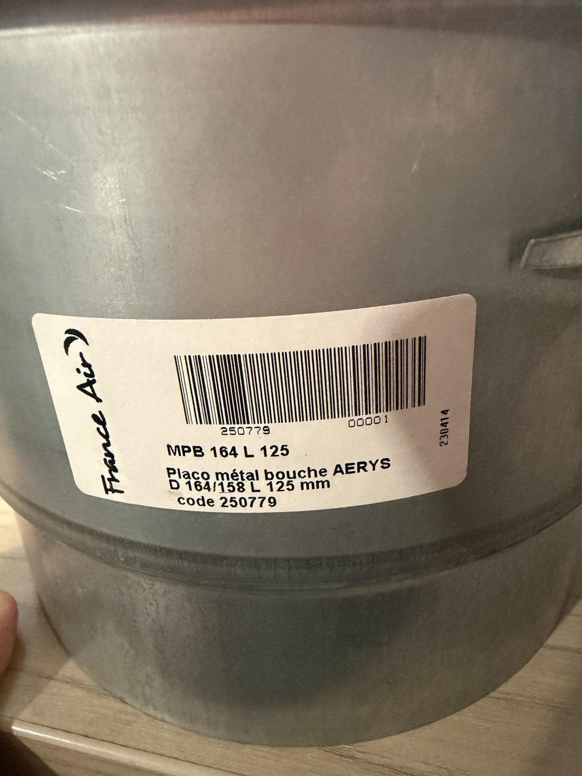 Placo métal bouché Aerys D164/158L 125mm France Air