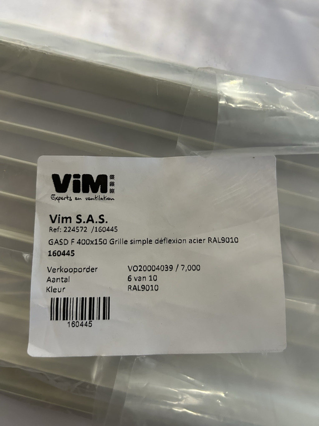 Grille de ventilation acier ViM GASD F 400x150 - Neuve - RAL 9010
