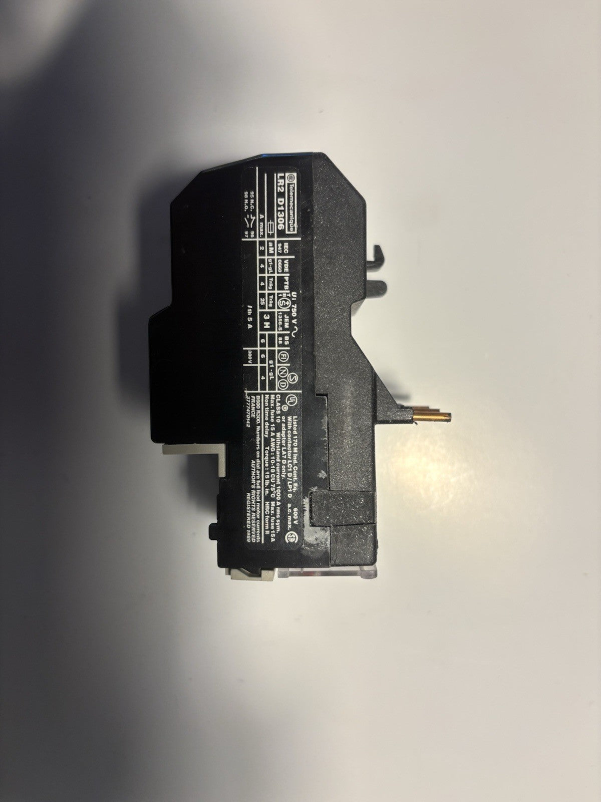 Relais thermique TeSys Télémécanique / Schneider - LR2 D1306 (1,6 - 2,5 A)