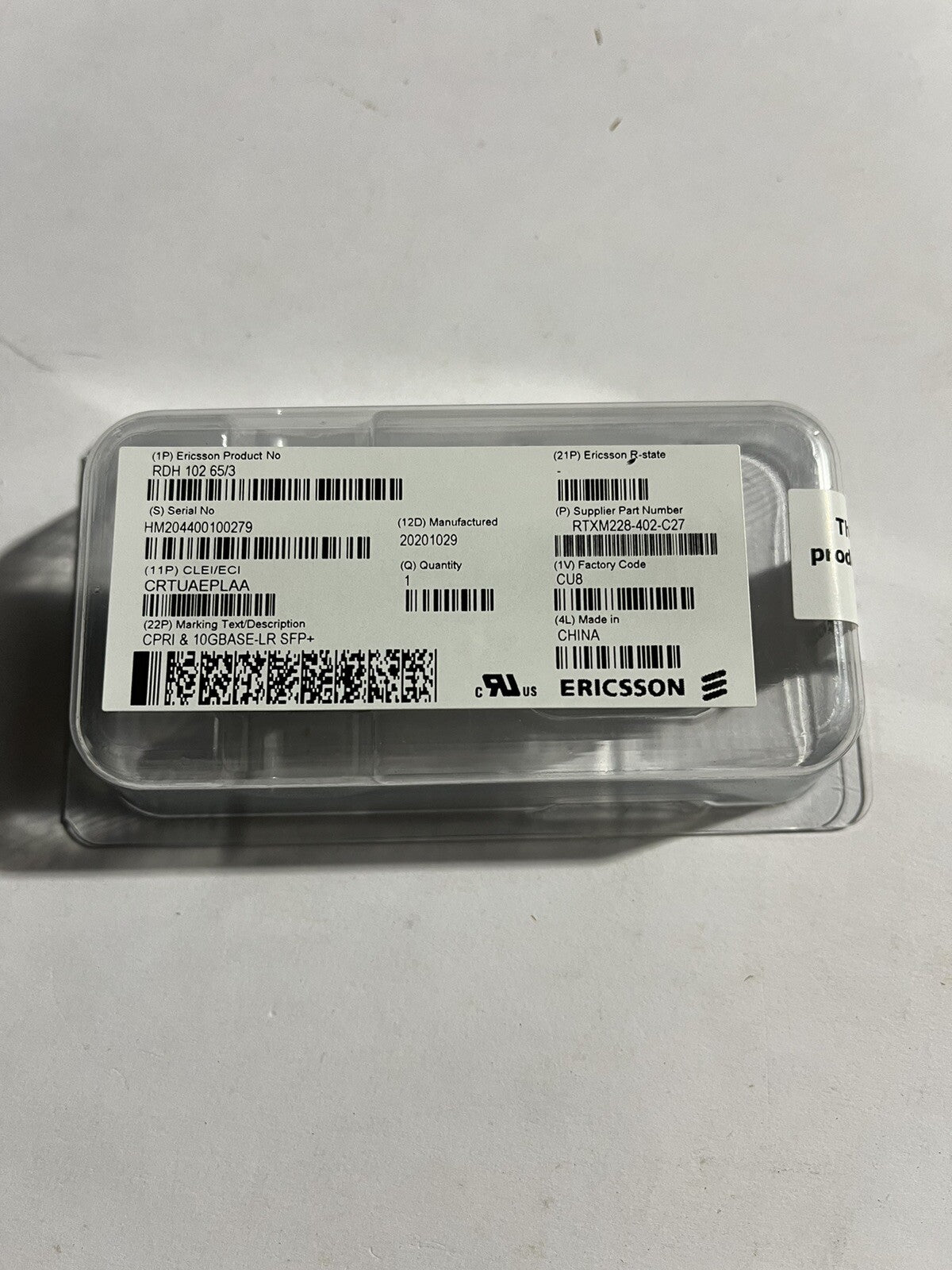 Module émetteur-récepteur Ericsson RDH 102 65/3