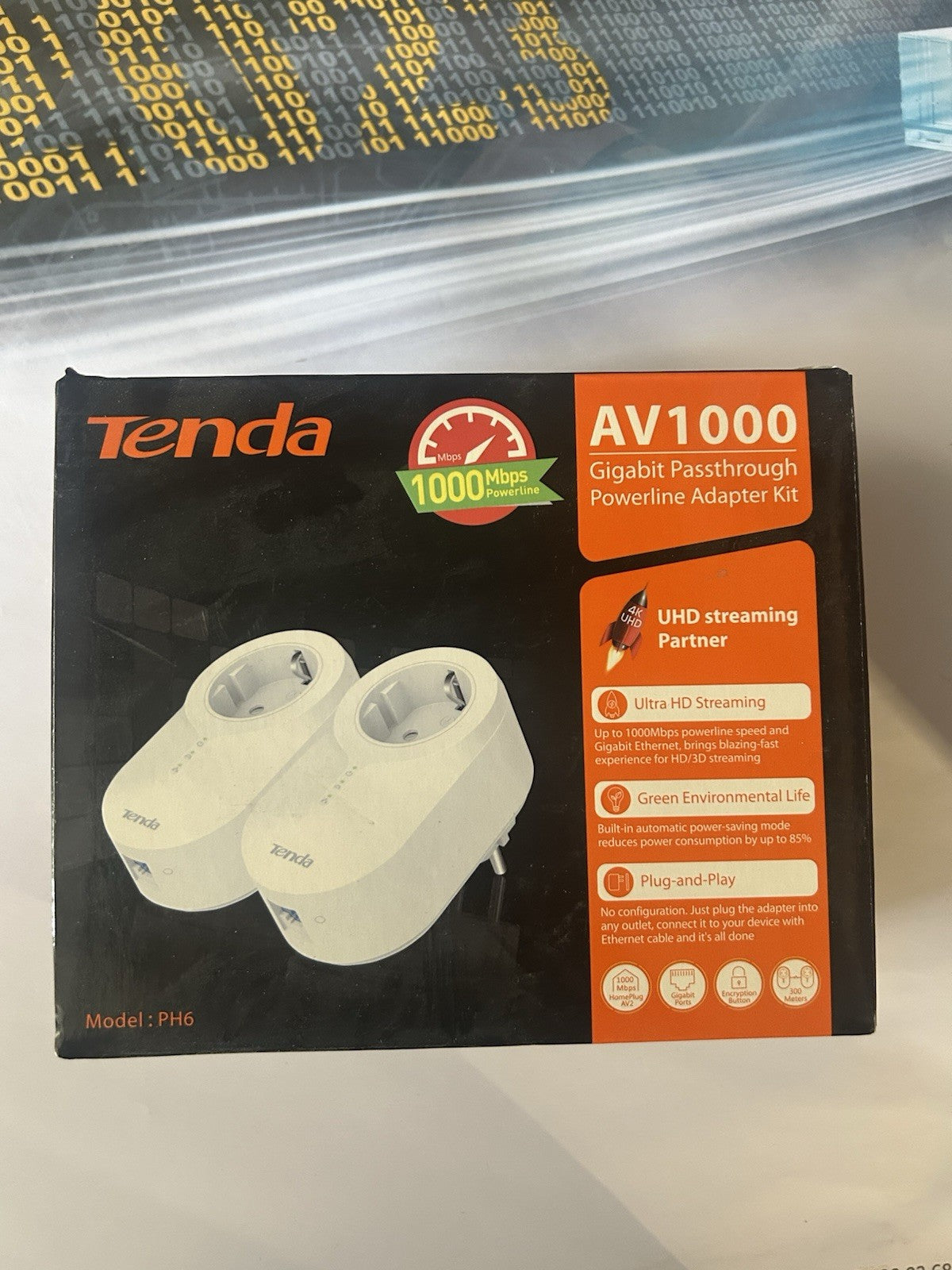 kit d'adaptateurs CPL (Courant Porteur en Ligne) modèle Tenda AV1000 (PH6)