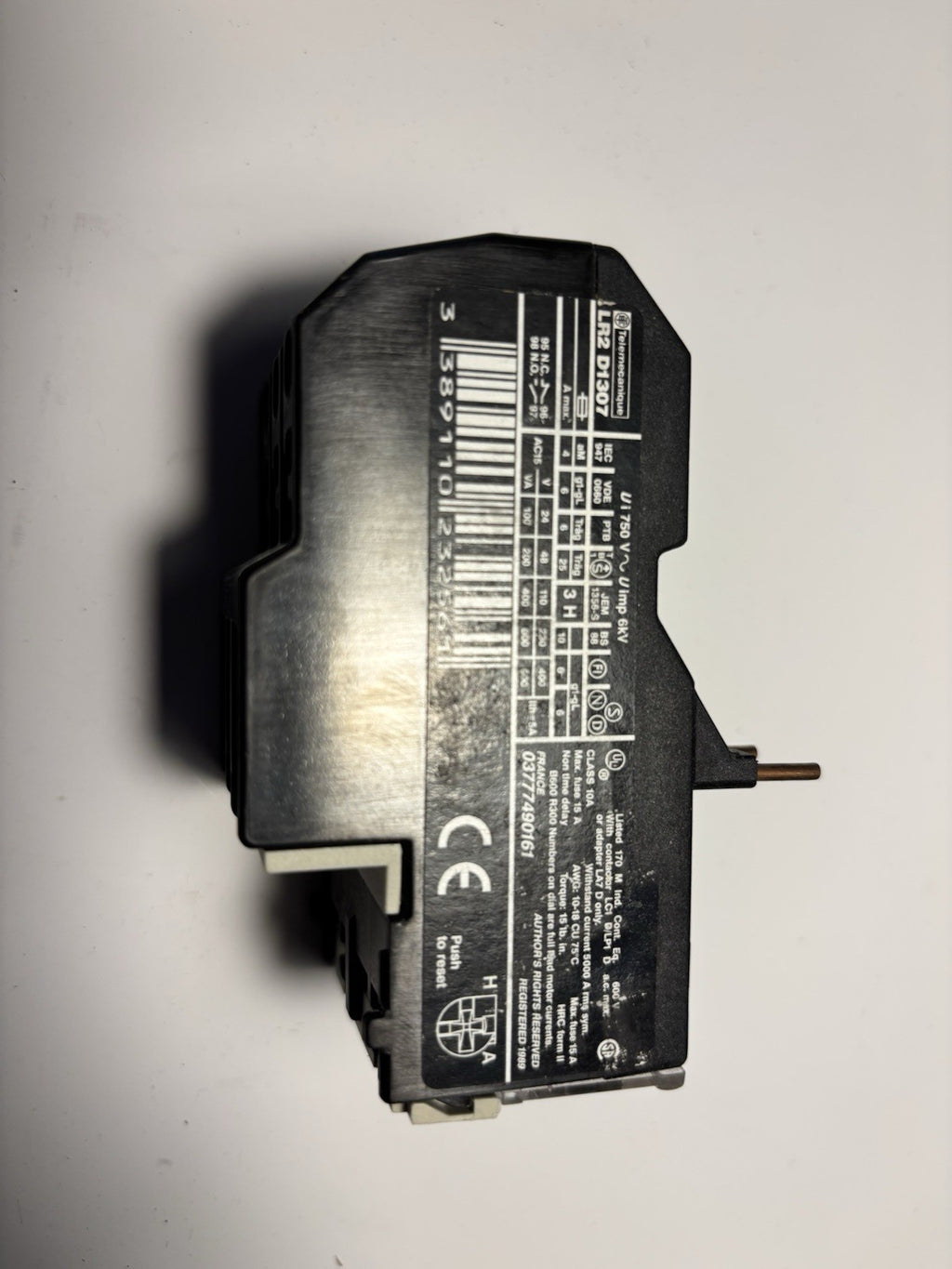 Relais thermique TeSys Télémécanique / Schneider - LR2 D1307 (1,0 - 1,6 A)