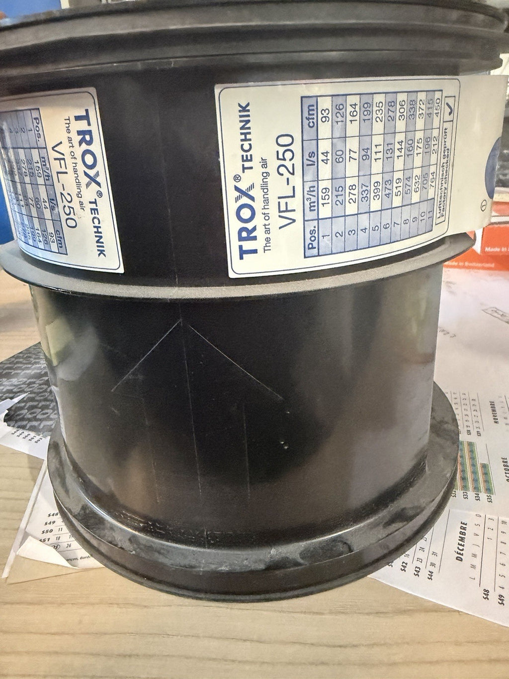 circulaire régulateur de débit d'air VFL 250