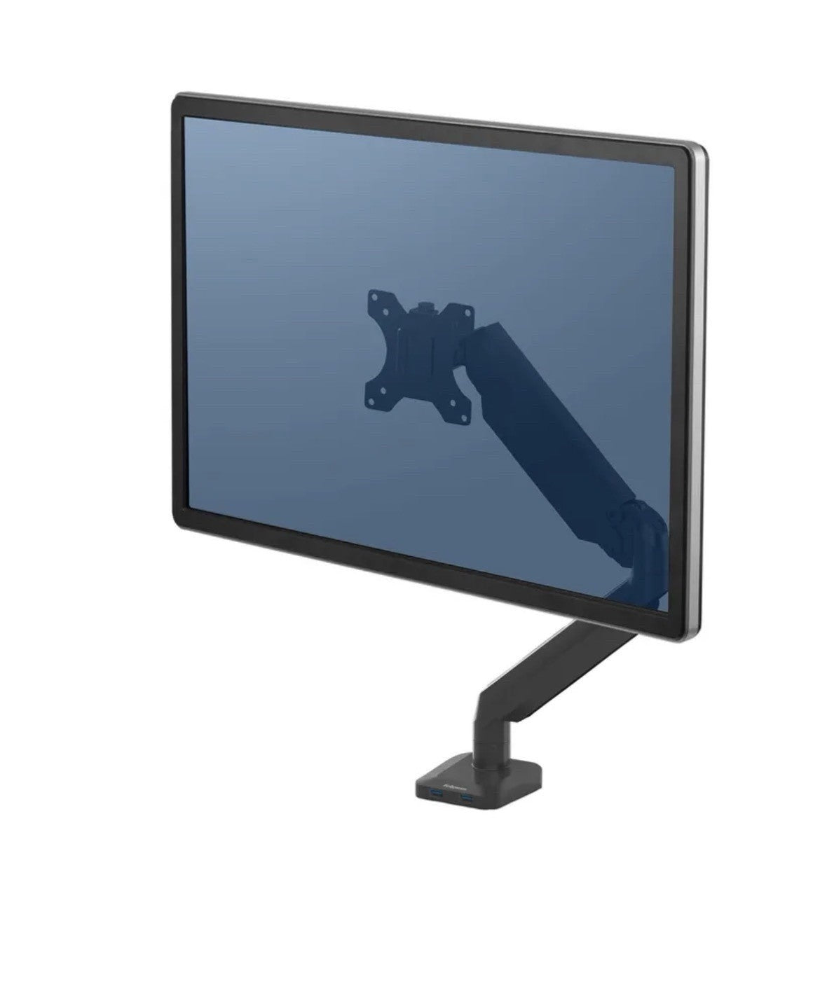 Bras porte écran simple réglable - fixation sur bureau - noir