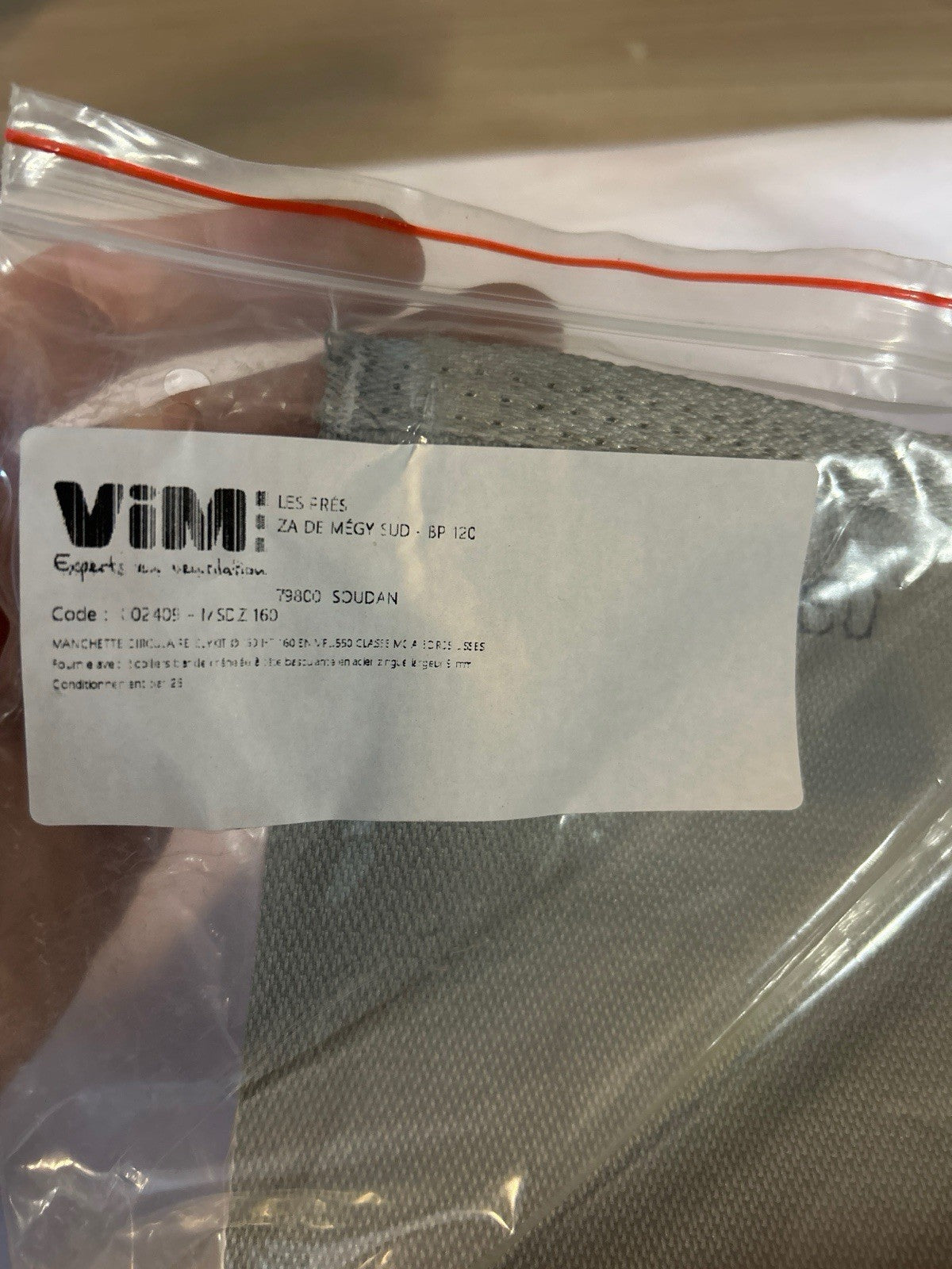 Manchette souple circulaire VIM D160 - Référence 02409 (Neuf)
