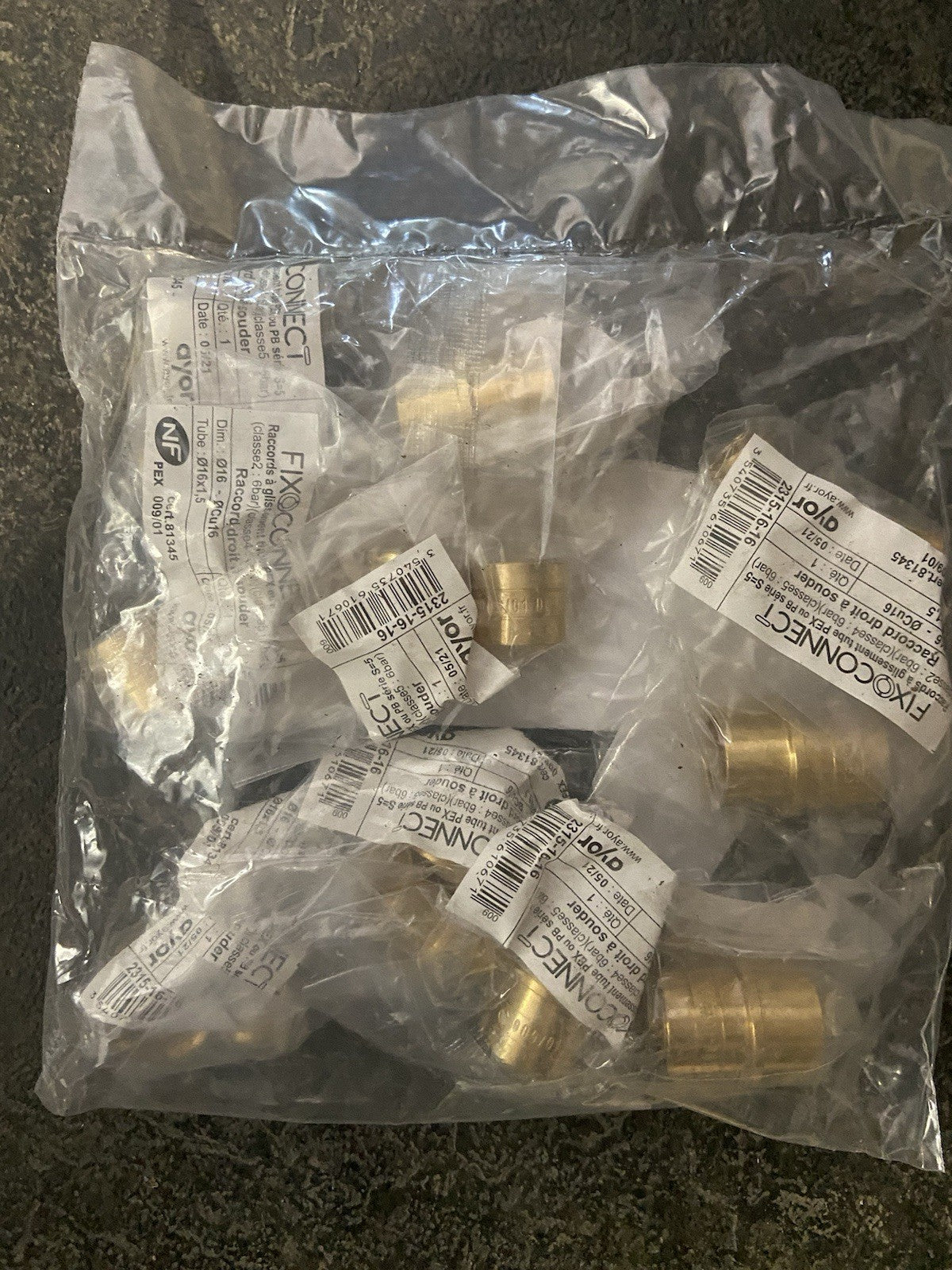 Lot De 10 Raccord droit à souder, à glissement pour tube PER