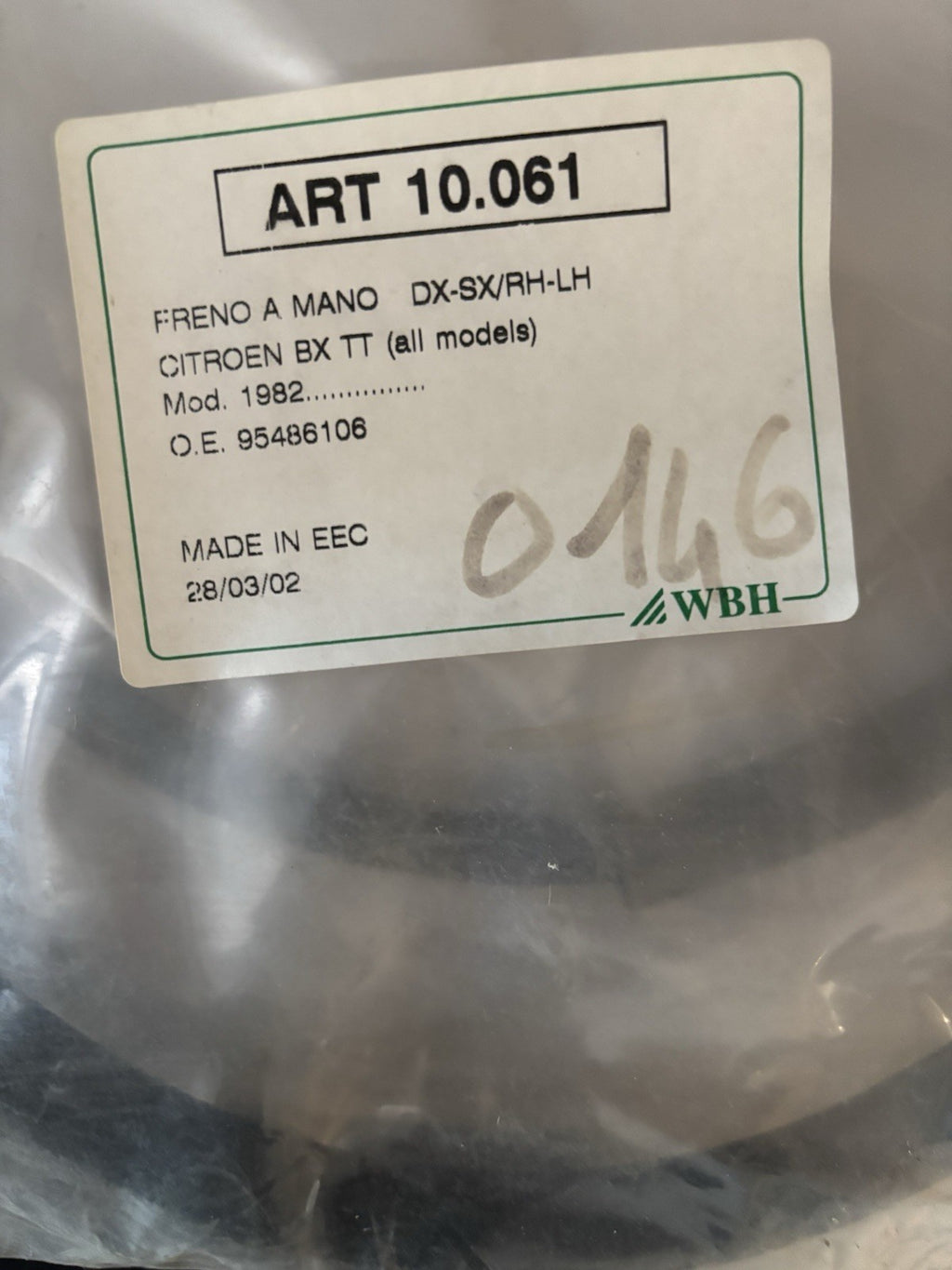 Câble de frein à main G/D NEUF Citroën BX (Tous modèles) - Ref 0146 / ART 10.061