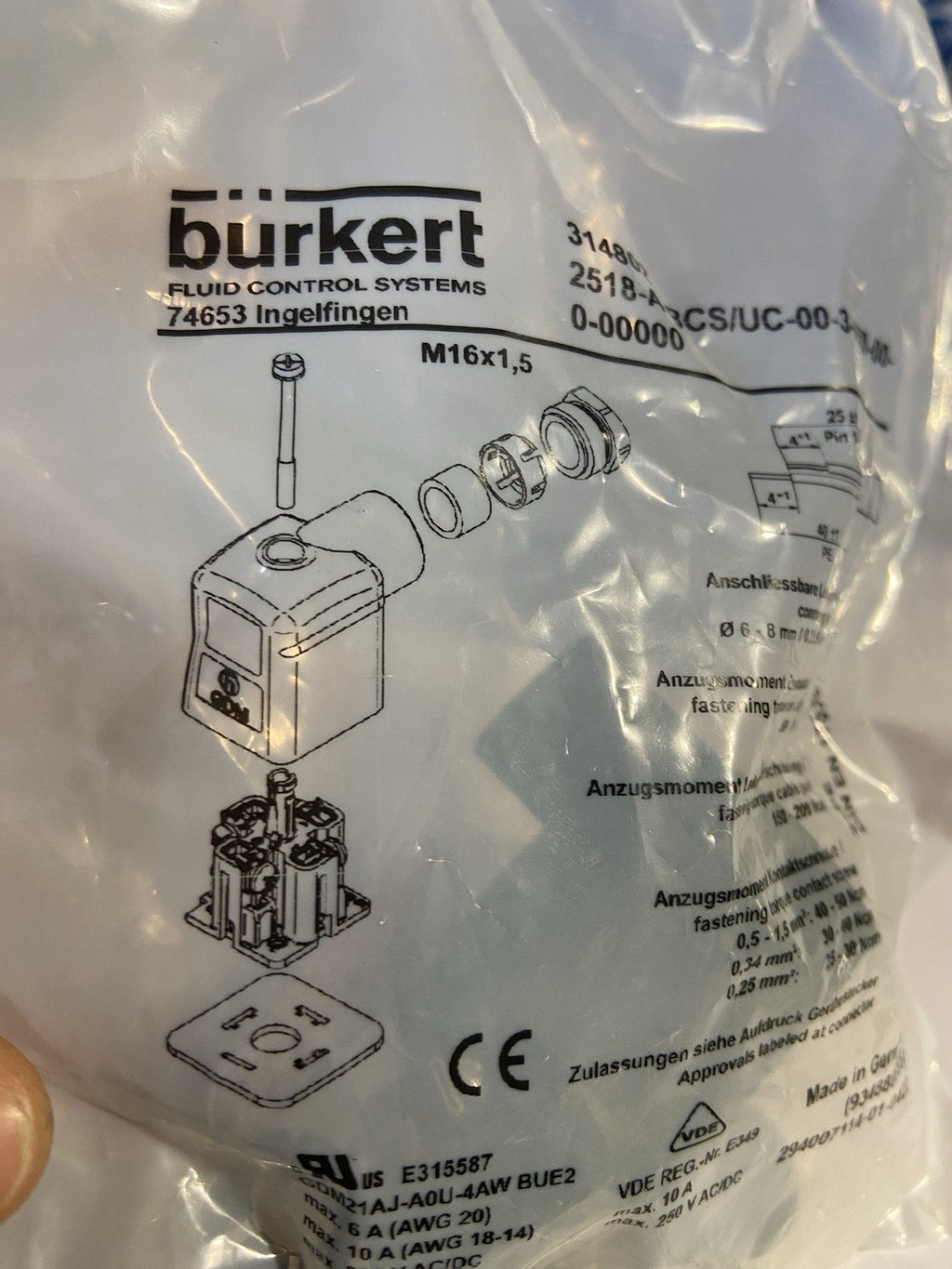Connecteur de vanne Bürkert 2518 - 314802