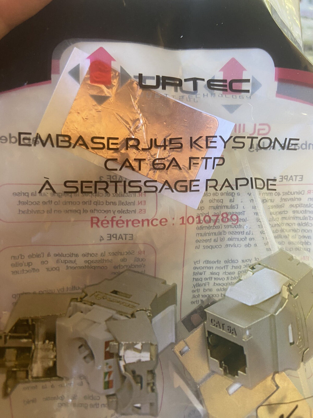 Utec Lot De 18 Embases RJ45 Keystone Cat 6 FTP à Sertissage Rapide 1010789