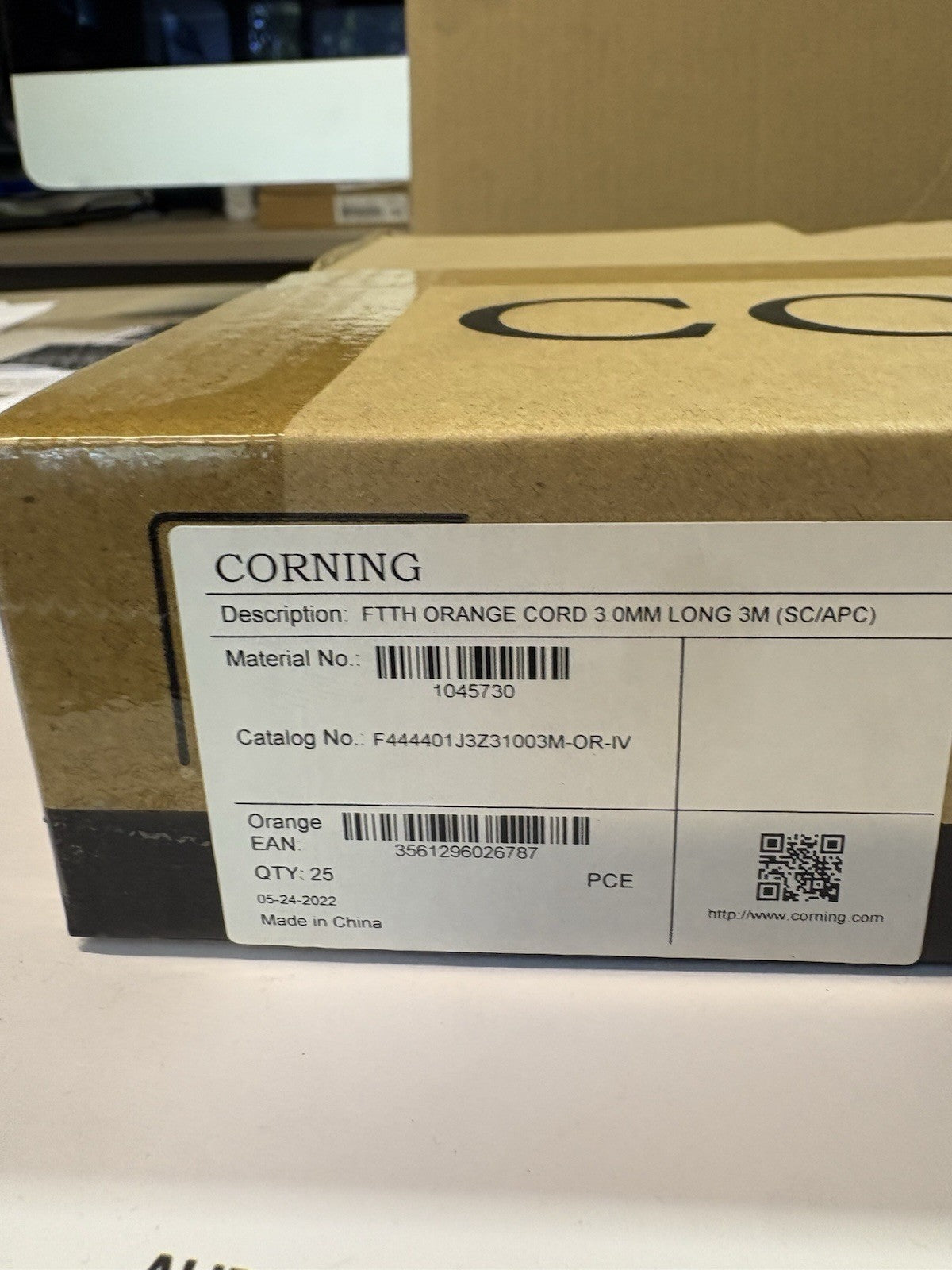 Lot De 25 Câble fibre optique Jarretière Corning FTTH 3 m