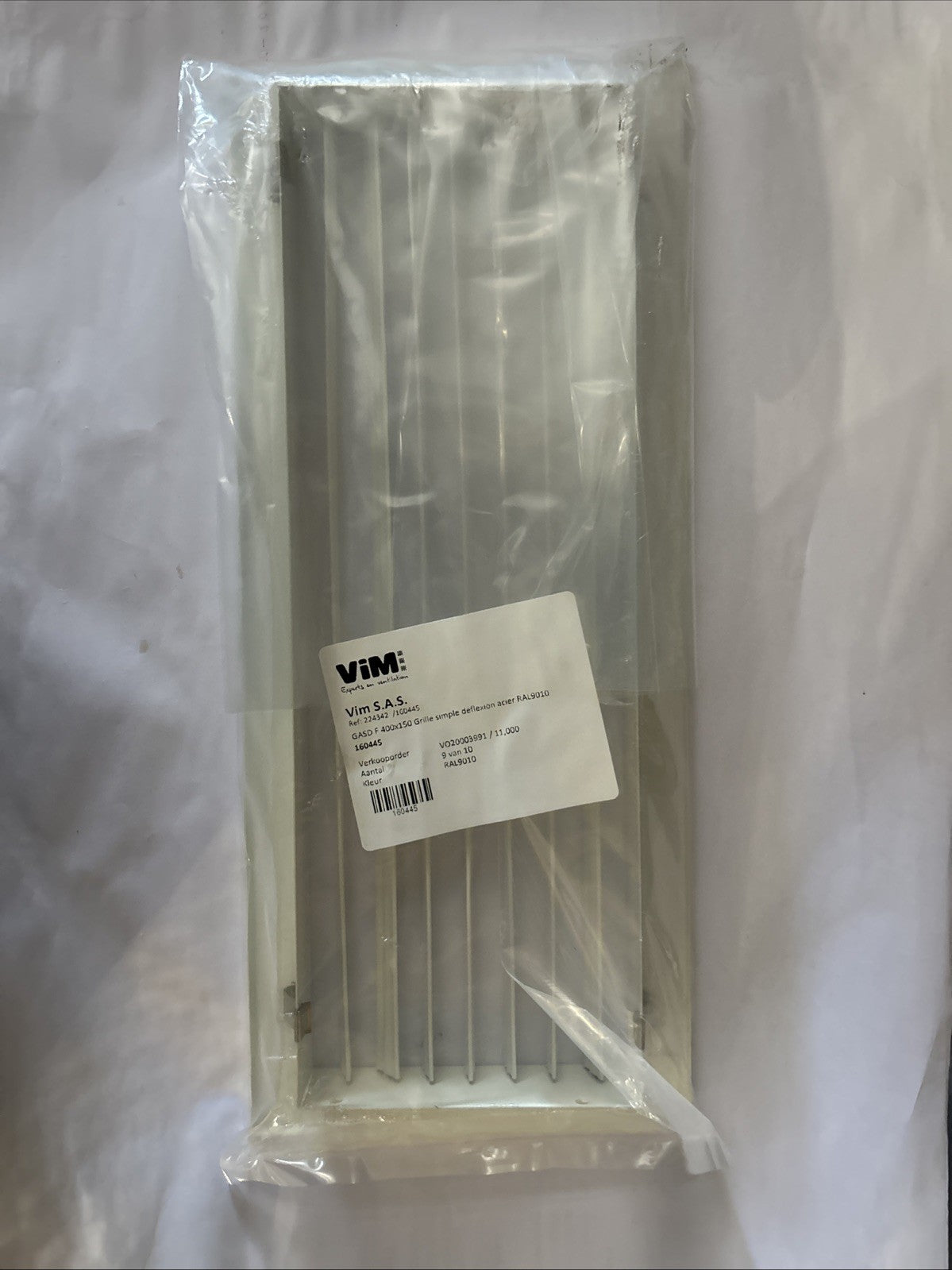 Grille de ventilation acier ViM GASD F 400x150 - Neuve - RAL 9010