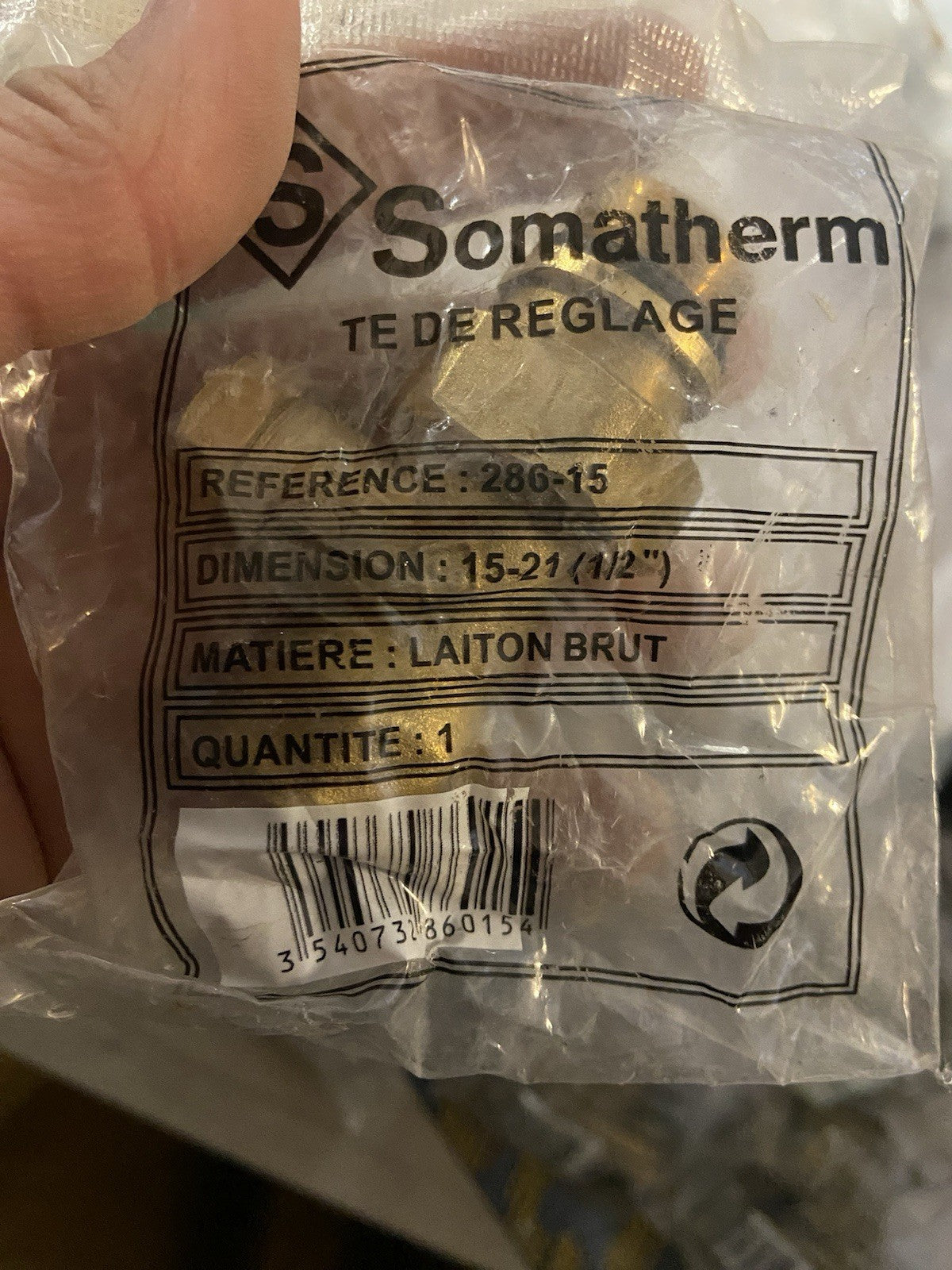 Té de réglage nickelé à visser femelle 15/21 SOMATHERM