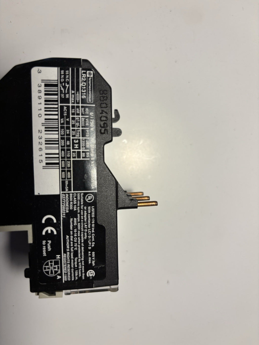 Relais thermique TeSys Télémécanique / Schneider - LR2 D1316 (9 - 13 A)