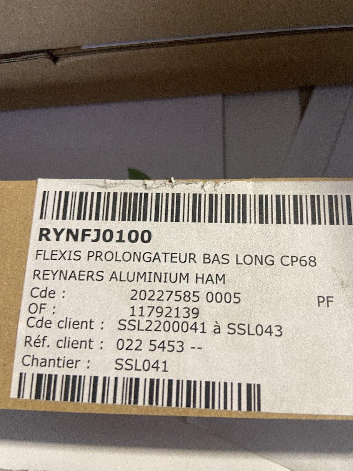 PROLONGATEUR BAS CP68 REYNAERS : 022 5453