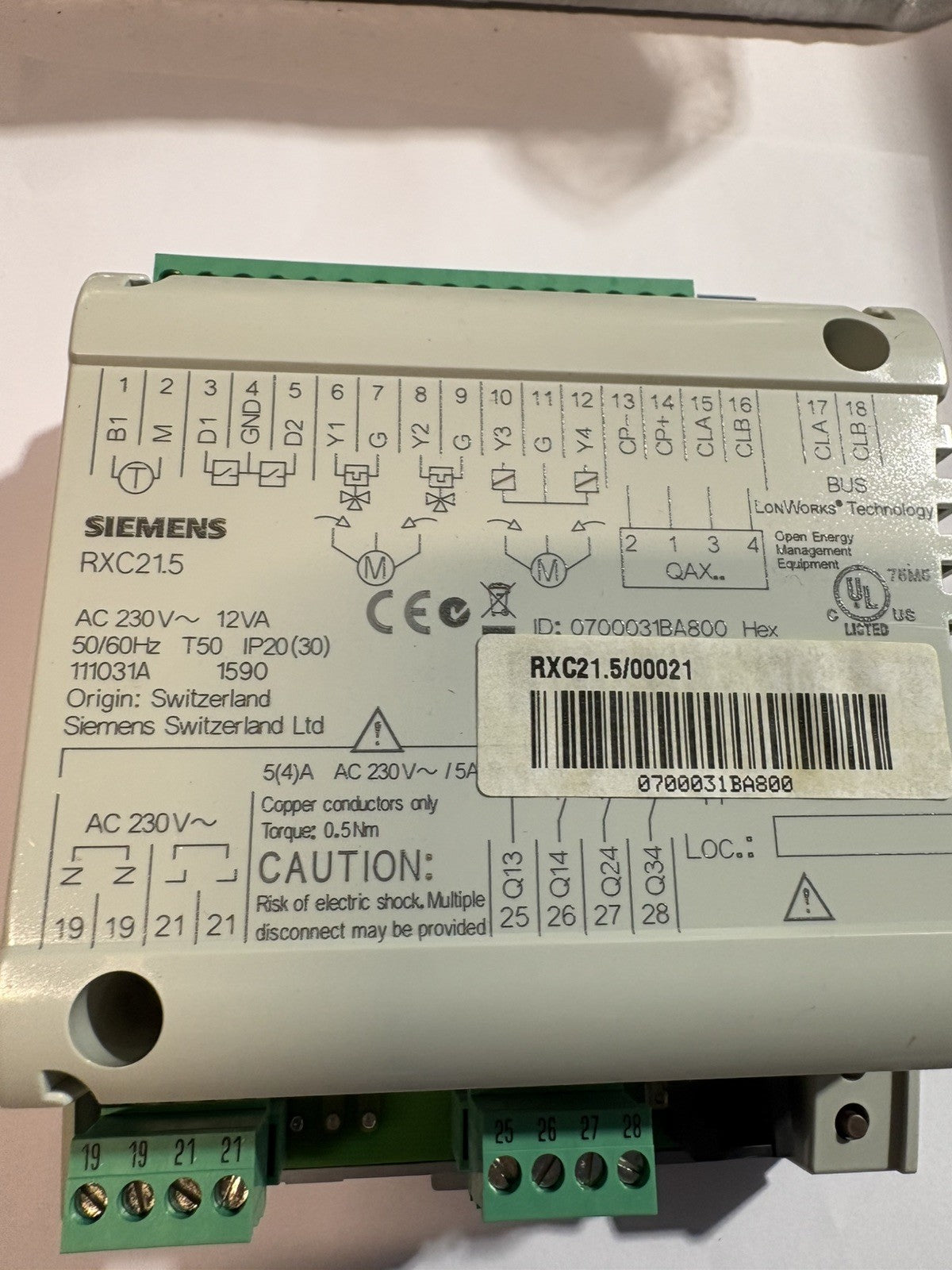 Régulateur Siemens Controleur de température rxc21.5 /00021 (Neuf complet)