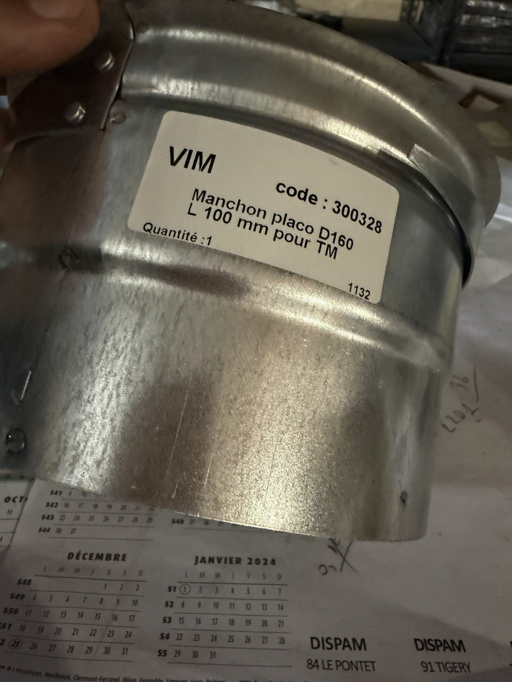 Manchon Placo D160 3 griffes VIM
