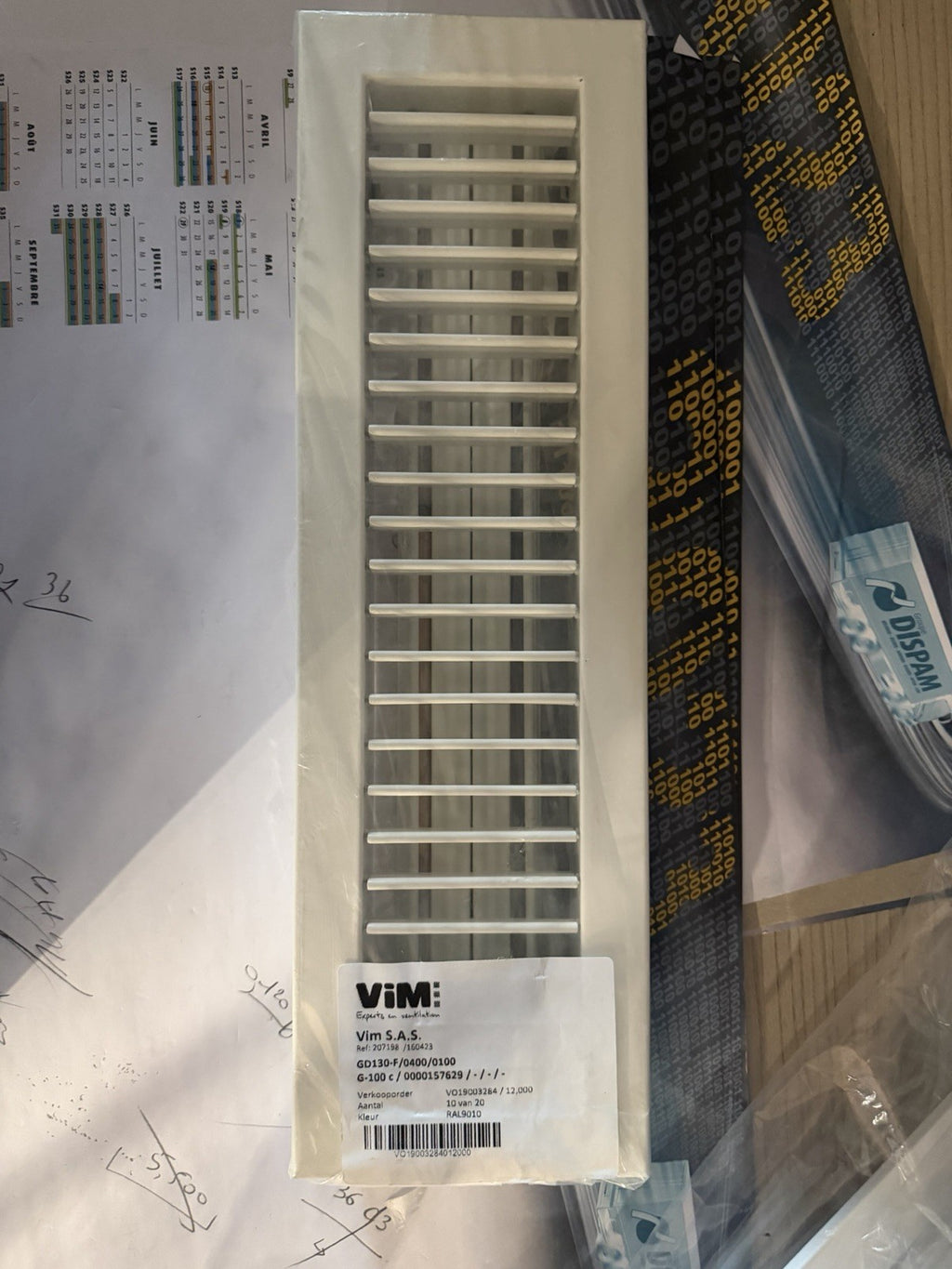 Grille de ventilation 400mm/100mm VIM
