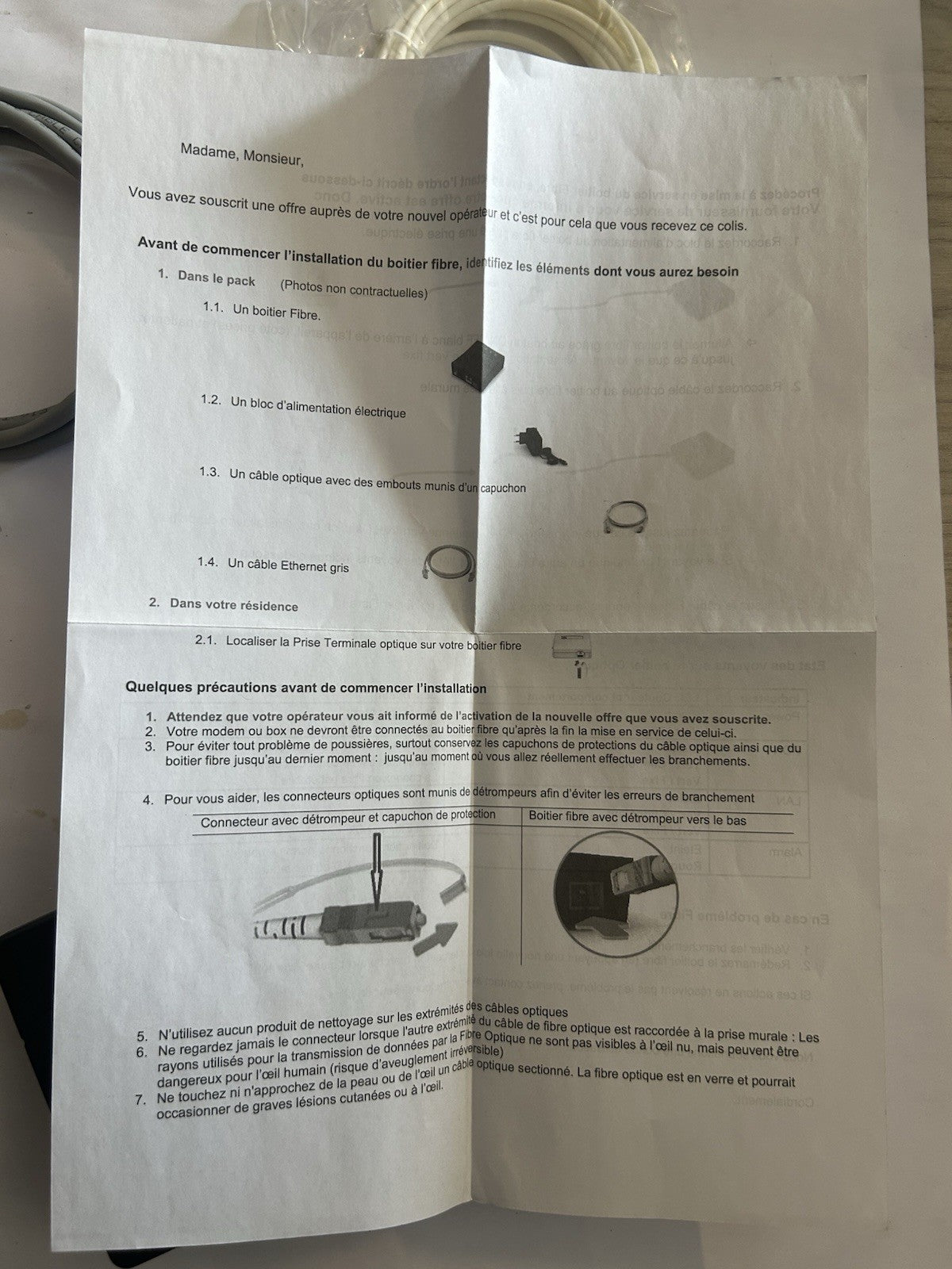 Boîtier Fibre