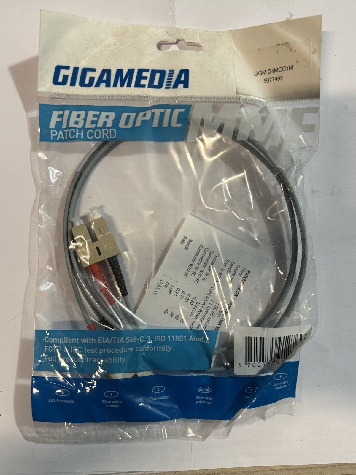 Cable Fibre Optique Gigamedia D4MCC1M
