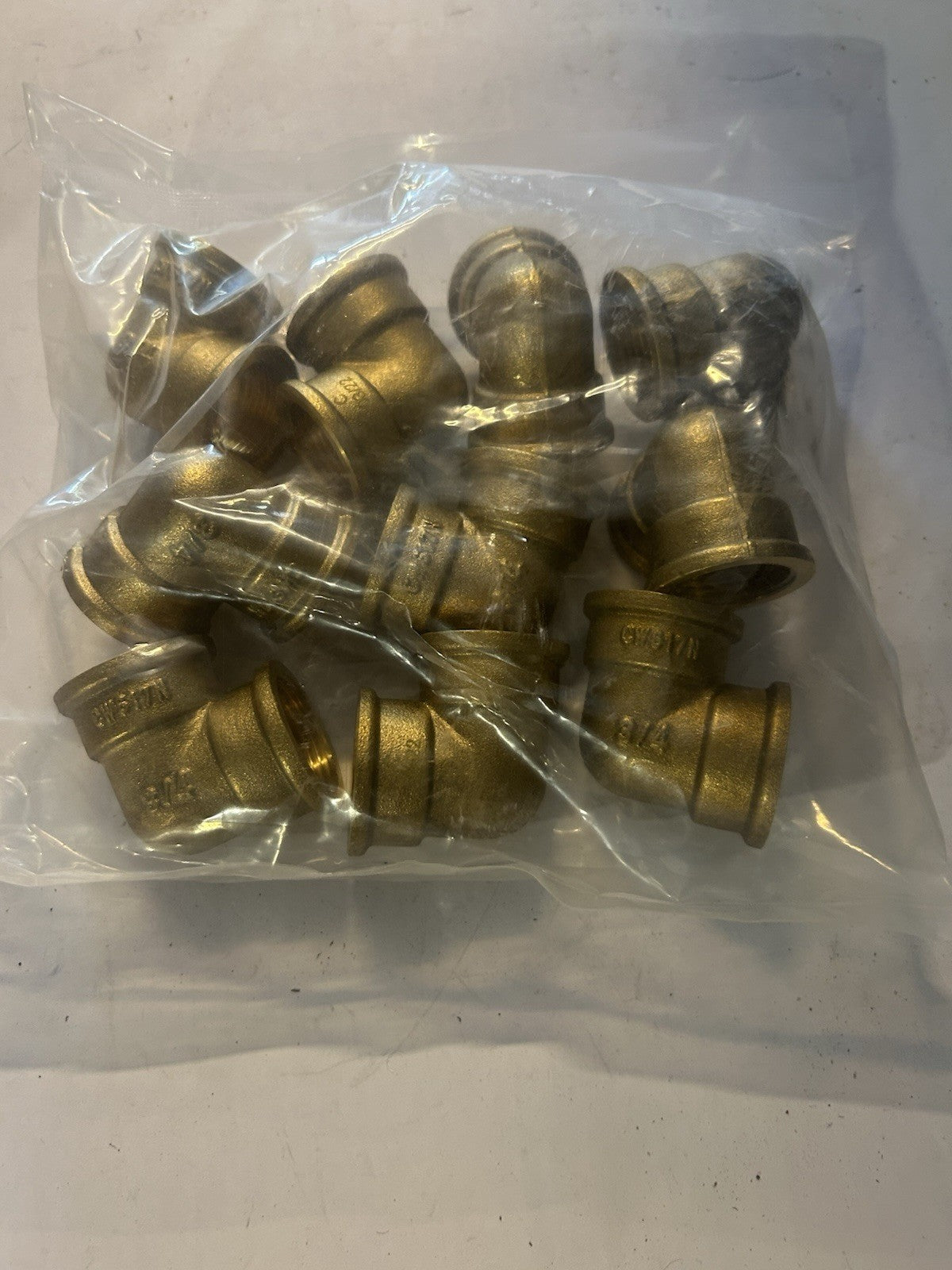 Lot De 10COUDE LAITON EGAL DOUBLE