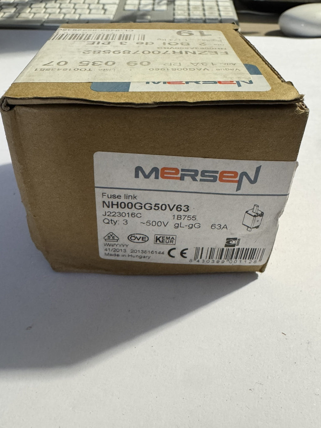 Cartouche fusible NH 00 63A Gg