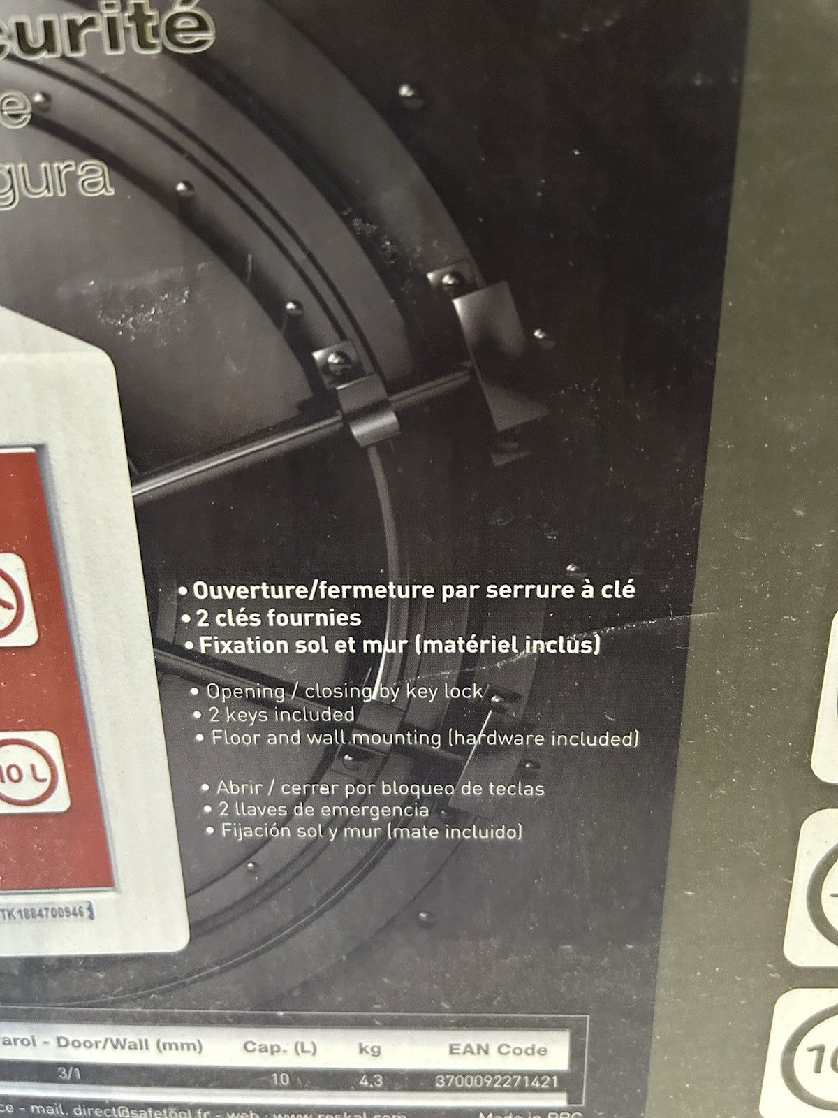 Je vend ce coffre de sécurité 10L de la marque RESKAL