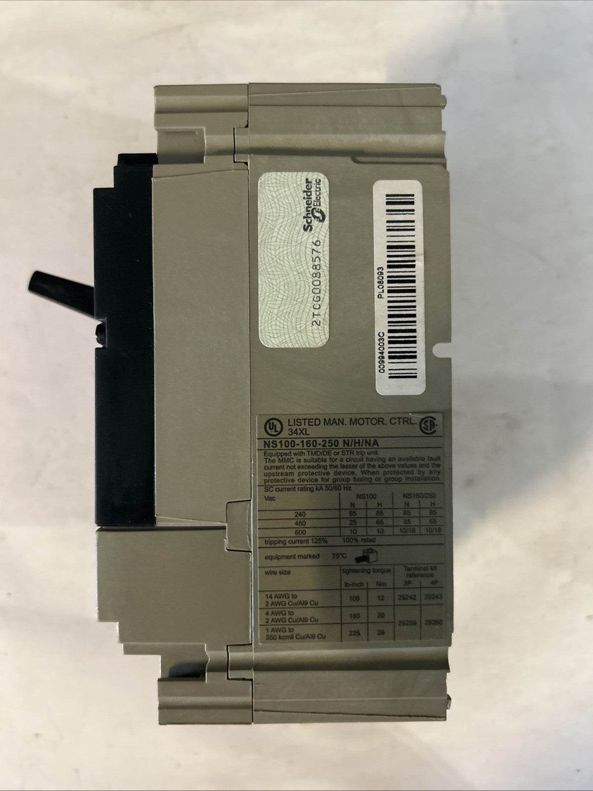 disjoncteur boîtier moulé industriel Compact NS250 N