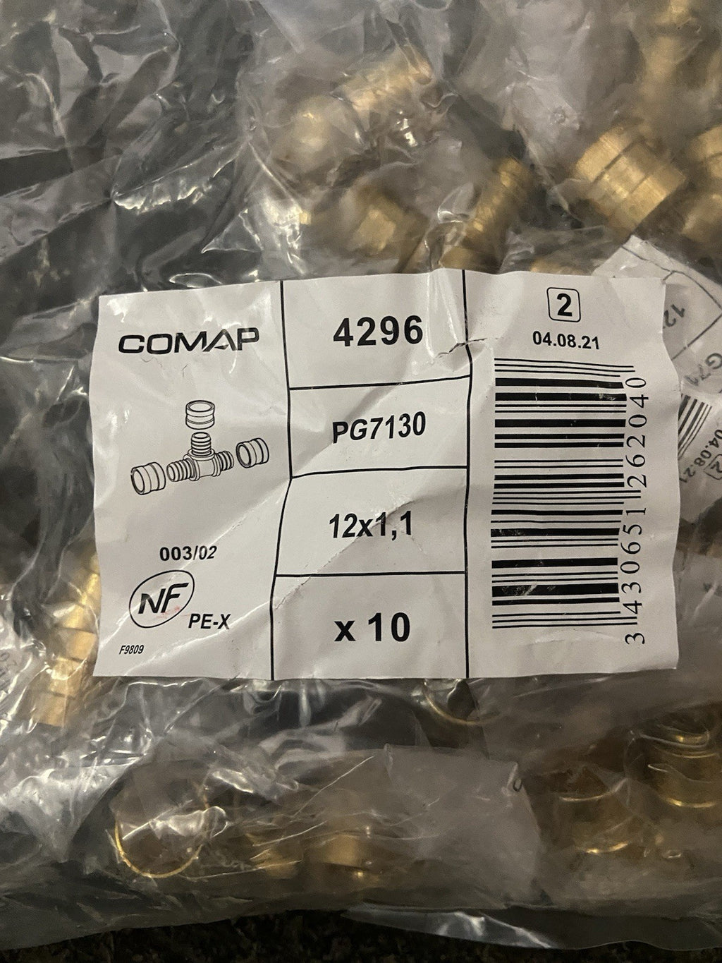 Comap Lot de 10 tés égal à glissement - Réf : 4296