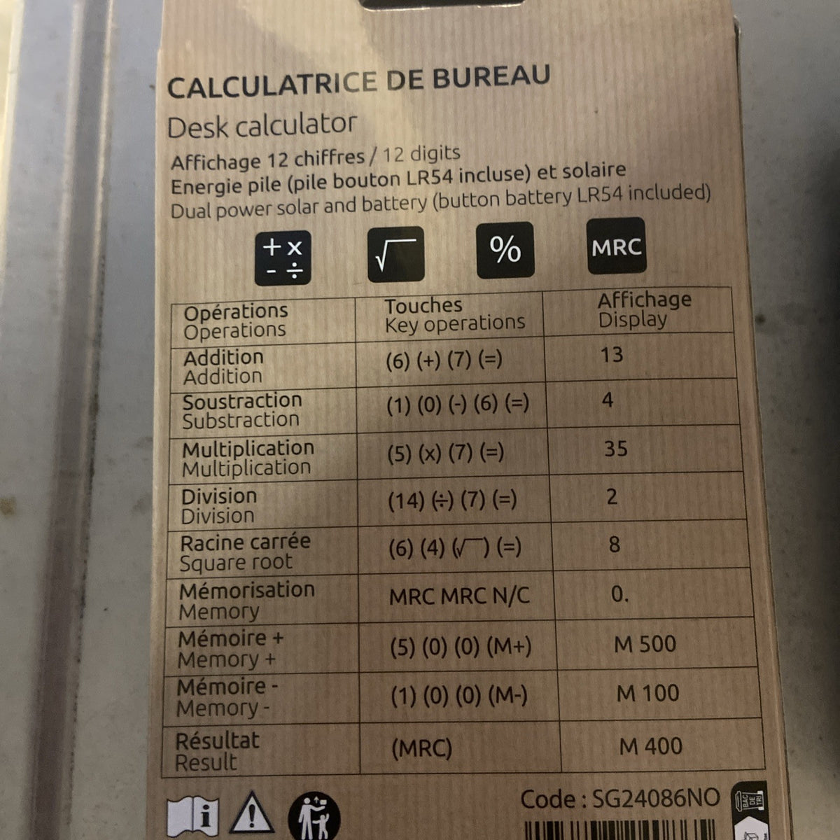 Calculatrice De Bureau Sign