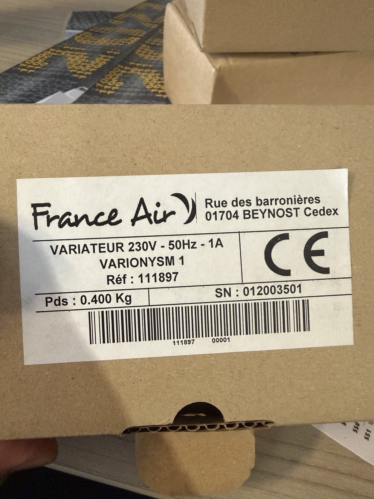 Variateur de vitesse France Air 230v VARIONYSM 1