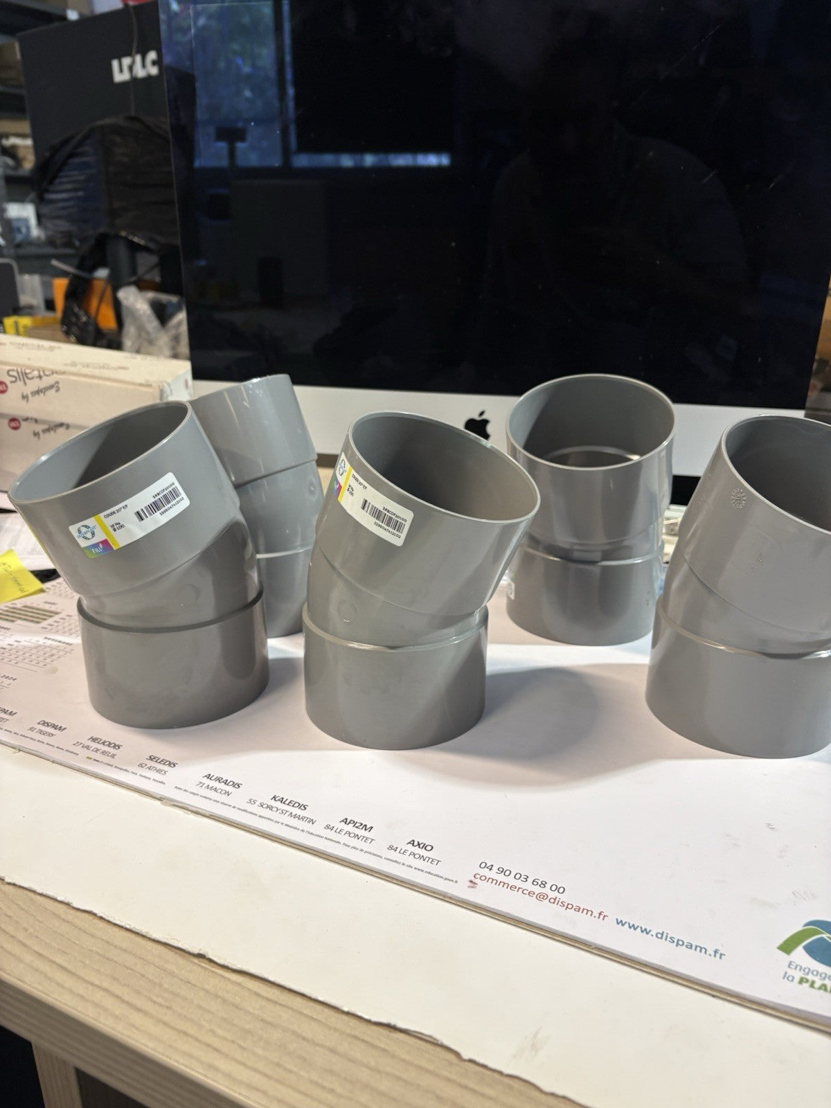 Lot de 5 Coude PVC En diam 100 À 20 Degrés fitt