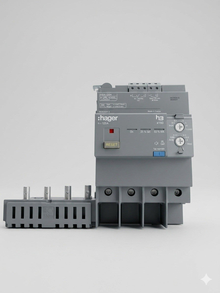 Bloc différentiel Hager HBA126H - h3 x160 - 125A - 4P