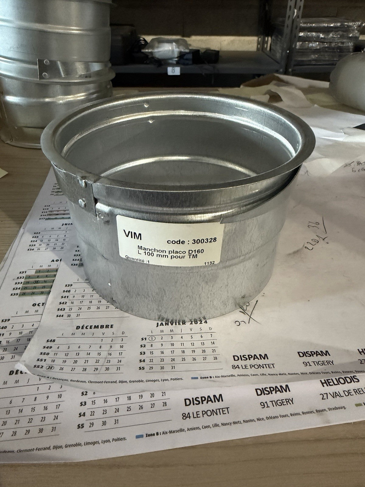 Manchon Placo D160 3 griffes VIM
