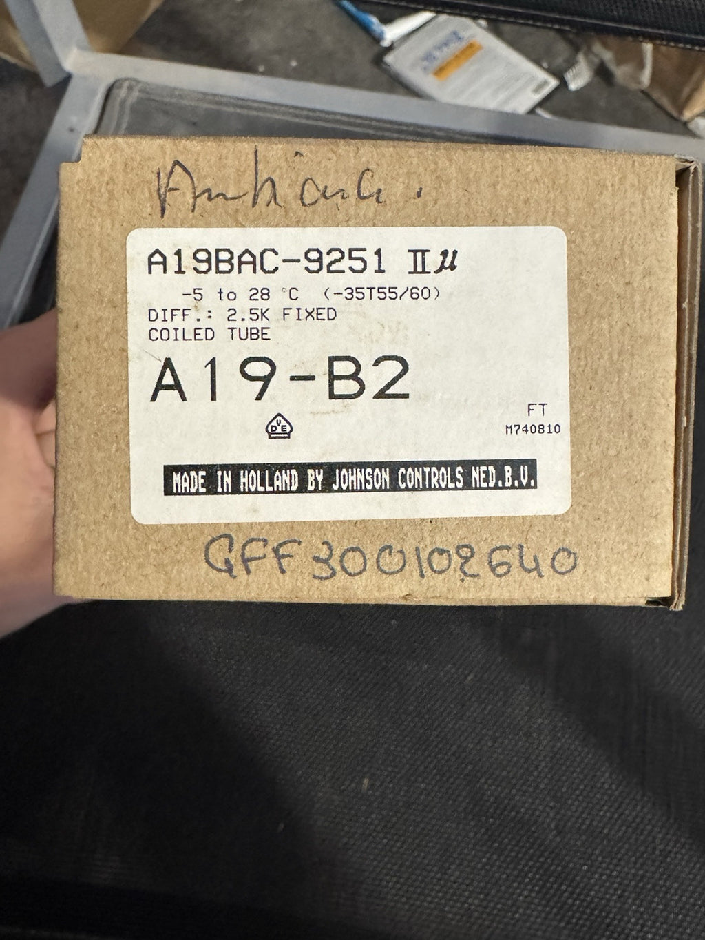 Thermostat De Sécurité A 19-B2 Johnson Control