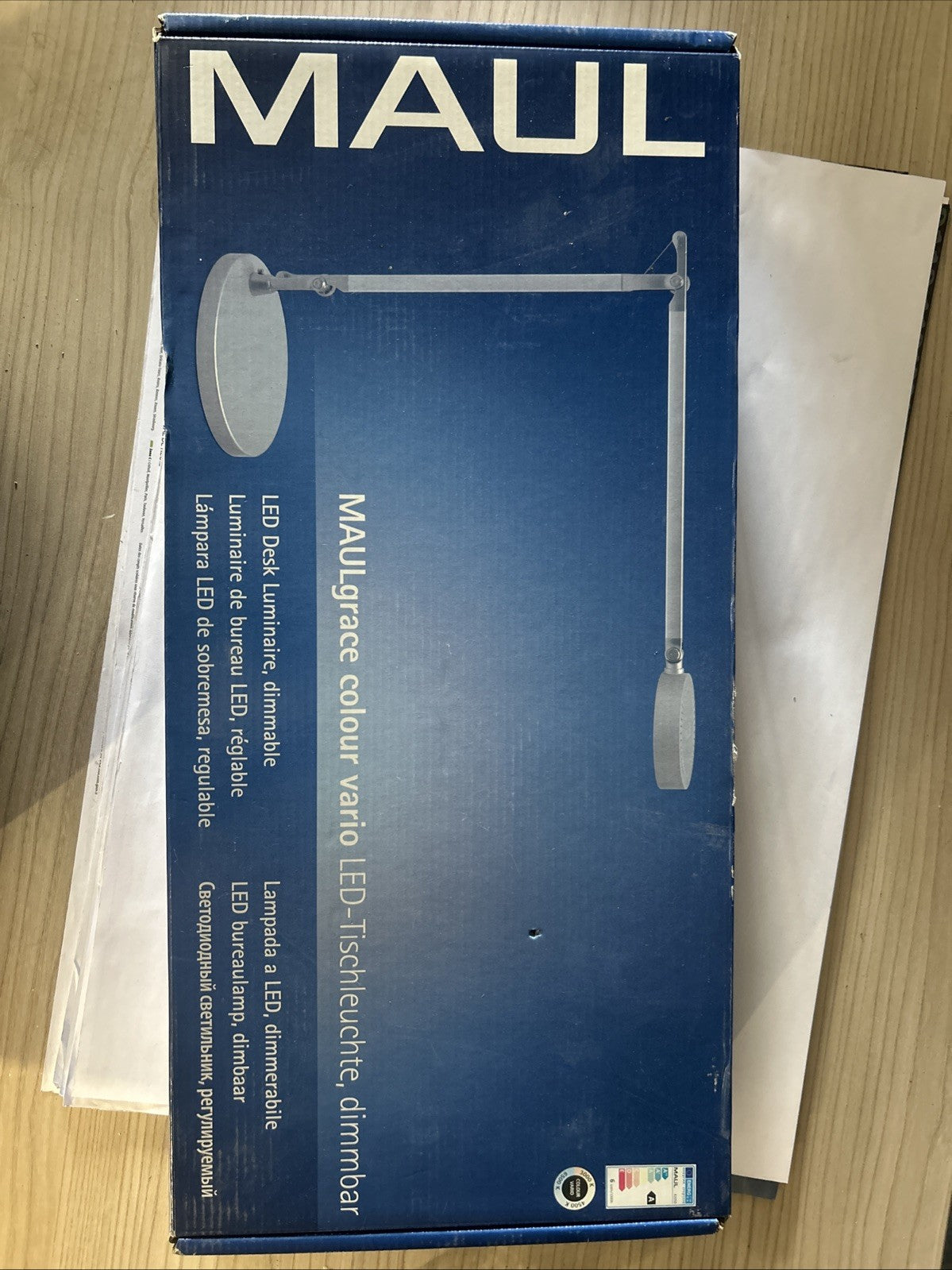 MAUL Luminaire de bureau MAULgrace LED 3.000 - 6.500 K réglable socle argenté
