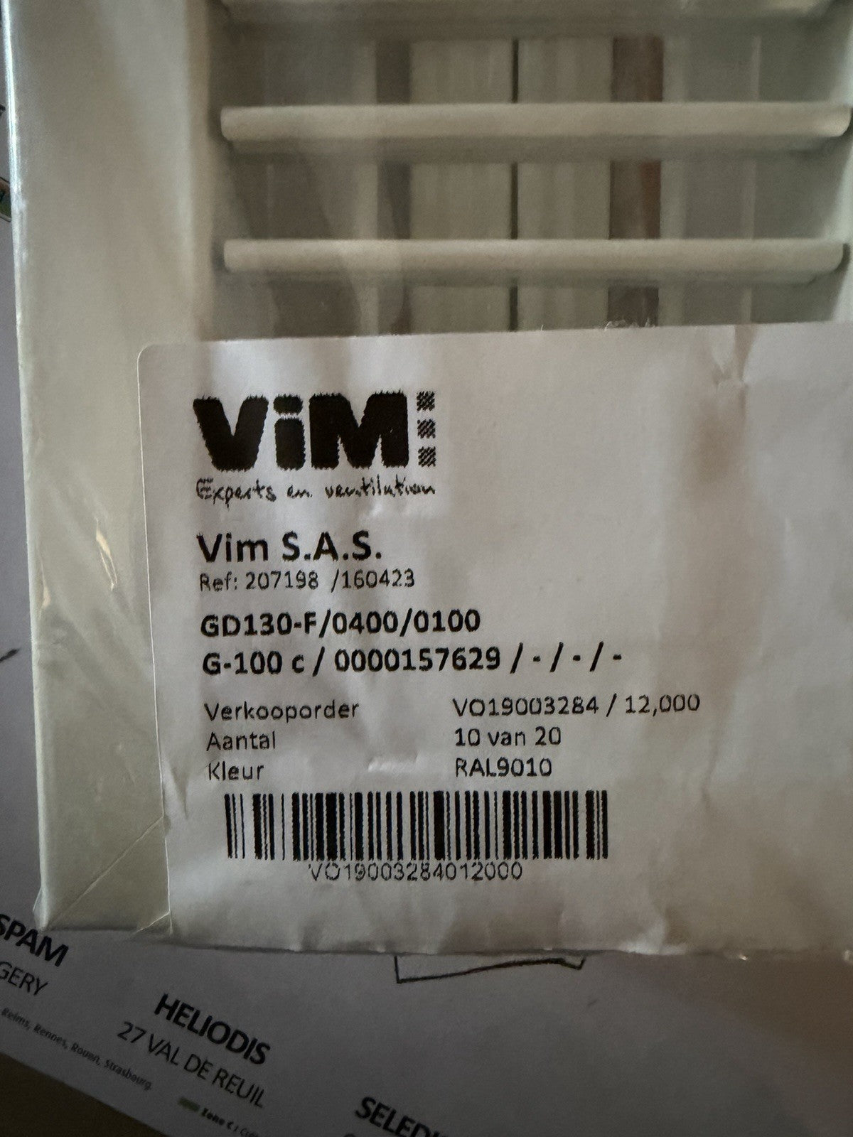 Grille de ventilation 400mm/100mm VIM