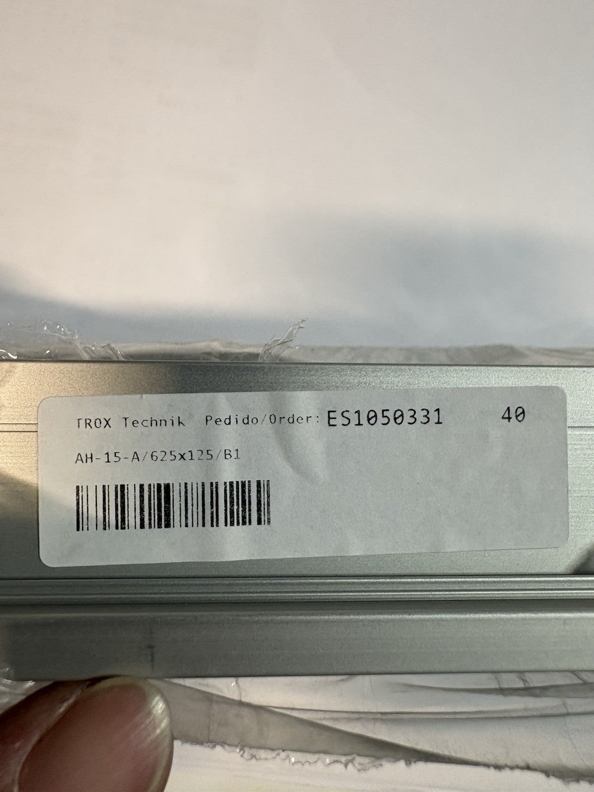 TROX grille/aérateur CVC AH-15-A/625x125/B1 métal argenté 625x125