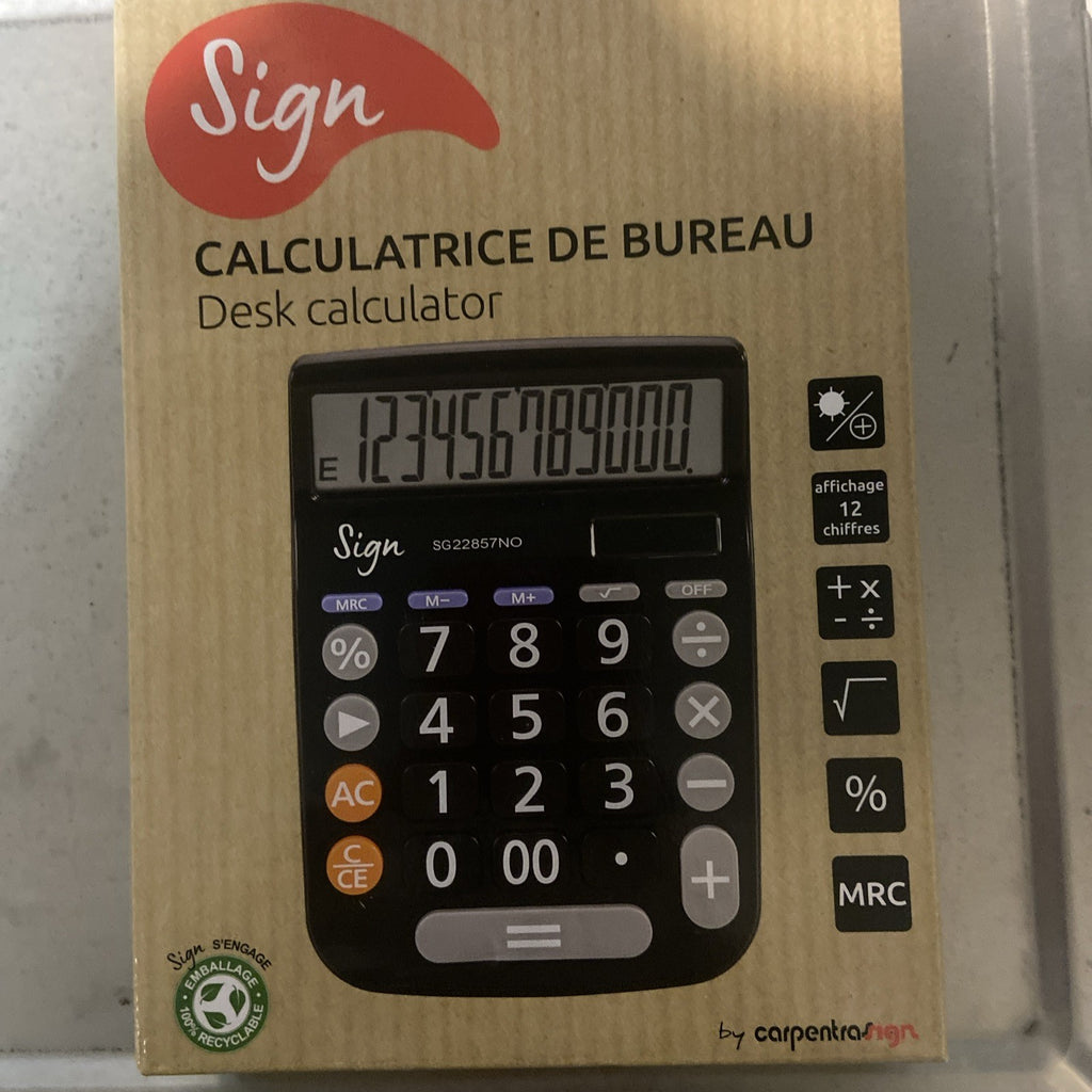 Calculatrice De Bureau 20Mm Sign