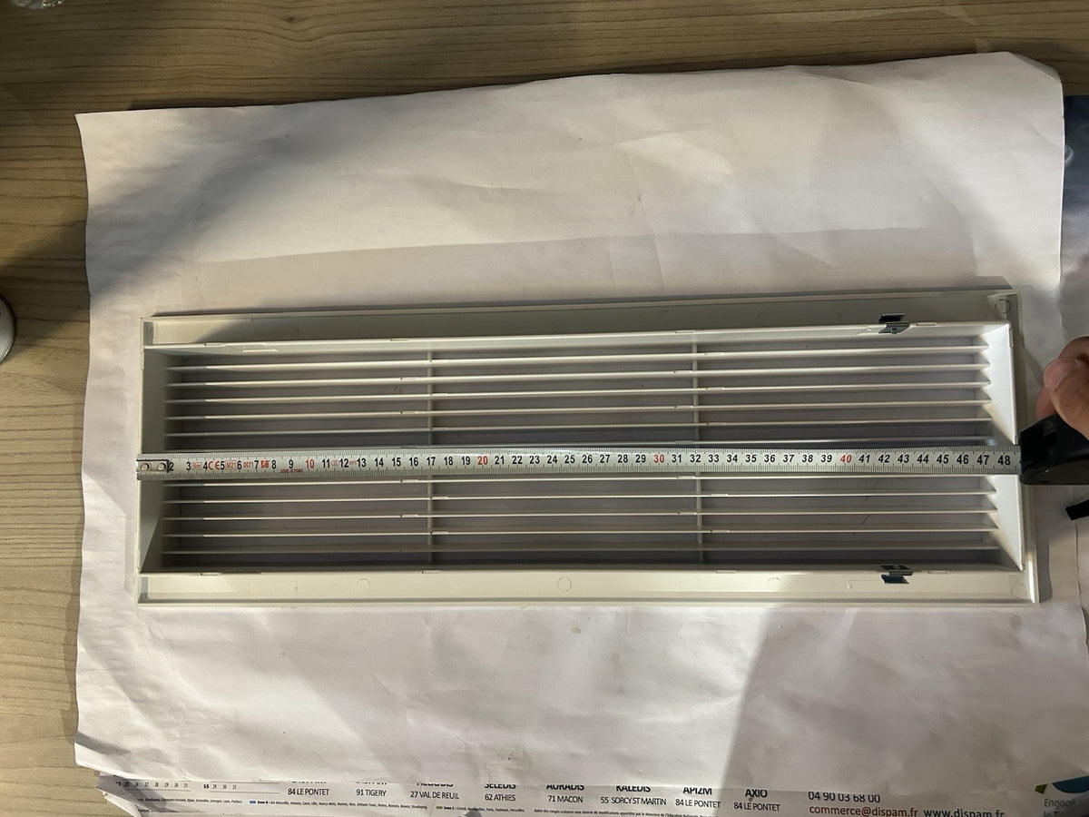 Grille de ventilation / soufflage rectangulaire 49x17 cm - Blanc