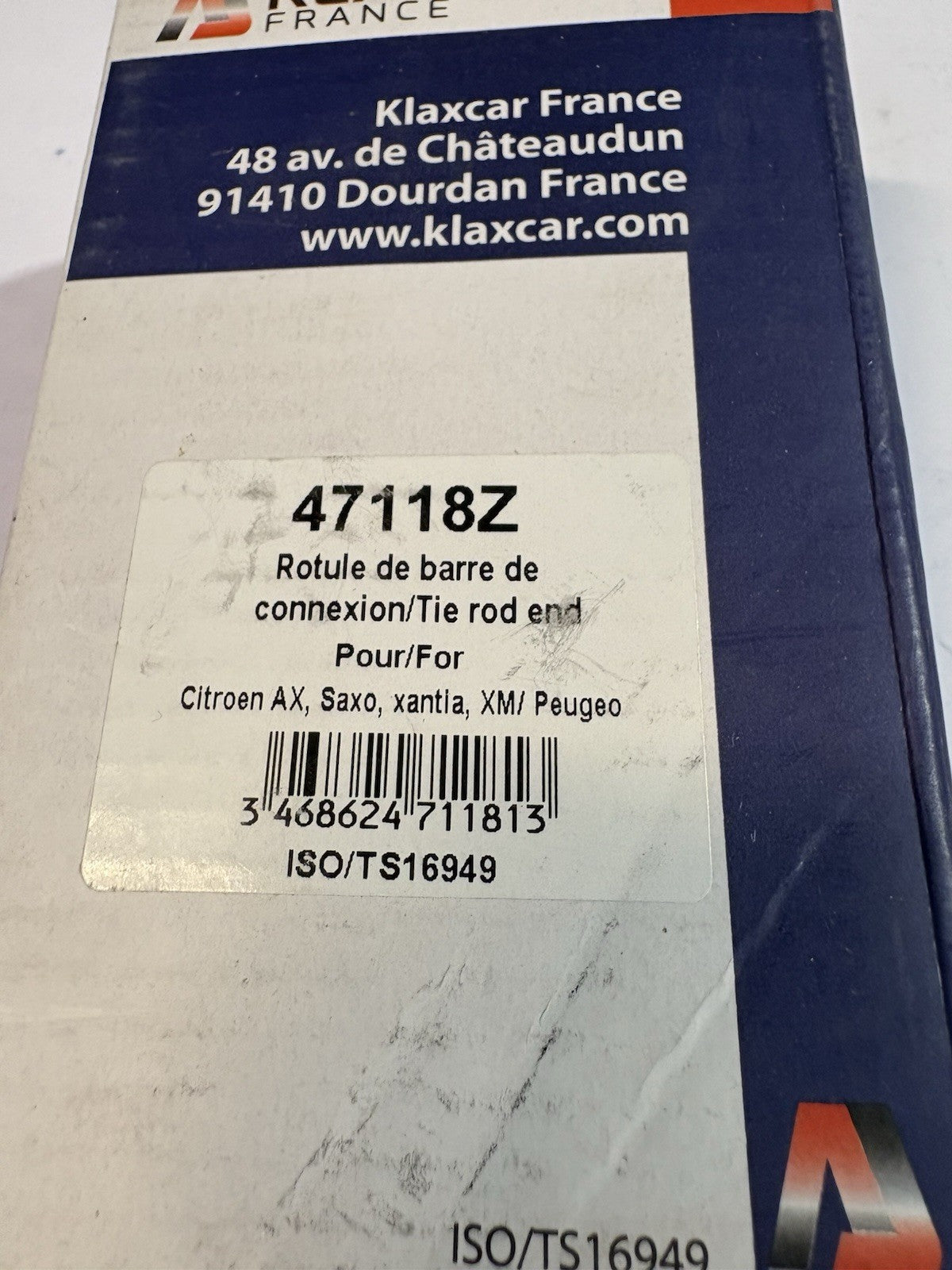Rotules de direction Ref 47118z ax/saxo/xantia/xm