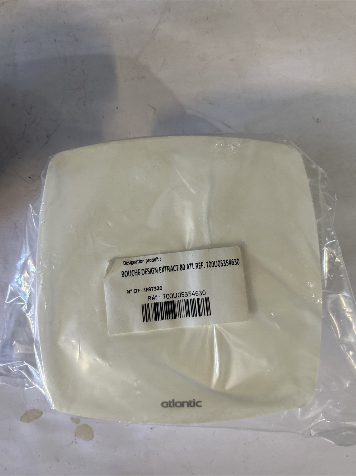 Bouche d'extraction - pour VMC - avec manchon court - 80 mm