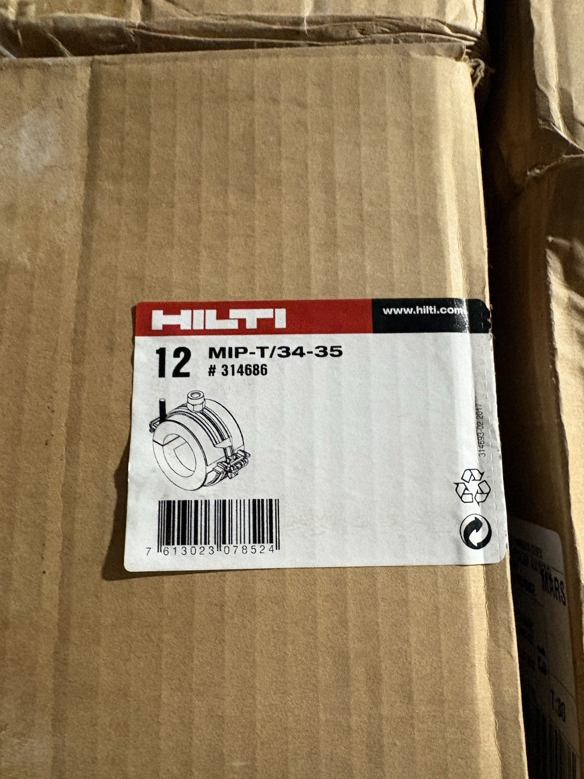 Hilti Collier eau glacé de tuyau acier MIP-T/34-35 support